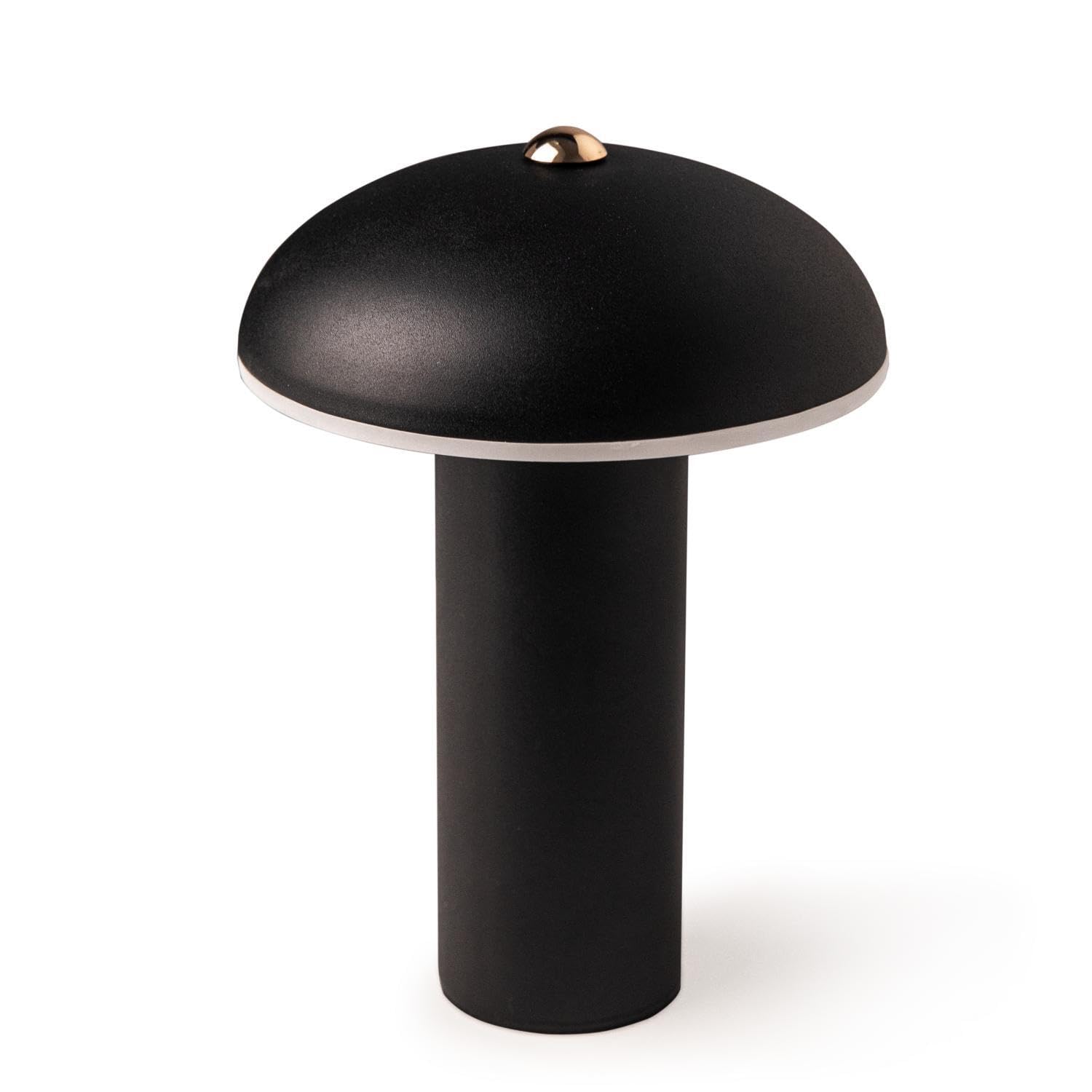 Anshenya Mushroom Lamp Cordless Table Lamp Touch Light Led Rechargeable Dimmable Battery Operated Lights Desk Control Bedside Lamps Offices Restaurant Home Portable Outdoor For Patio Dining Wireless (Black)