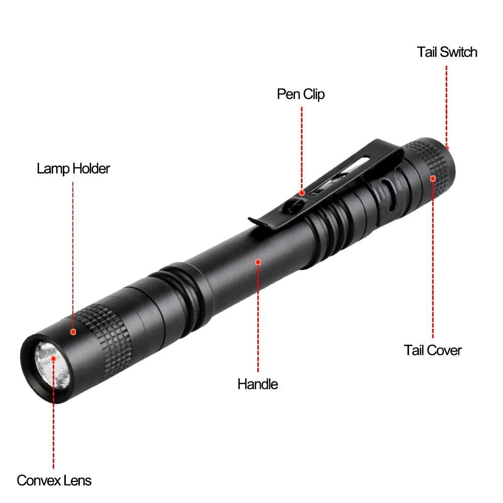 Tileon Pen Flashlight,5Pcs Led Pen Light Flashlights With Clip,500 Lumen Mini Pocket Flashlight Small Penlight Inspection Flashlight
