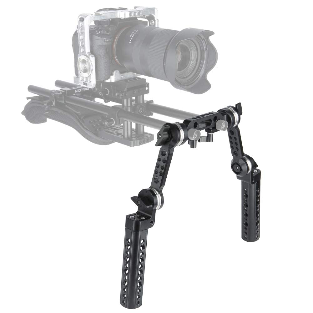 Niceyrig Rosette Handle Kit With Extension Arm M6 Threaded Applicable For 15Mm Dslr Shoulder Pad Rig System - 271