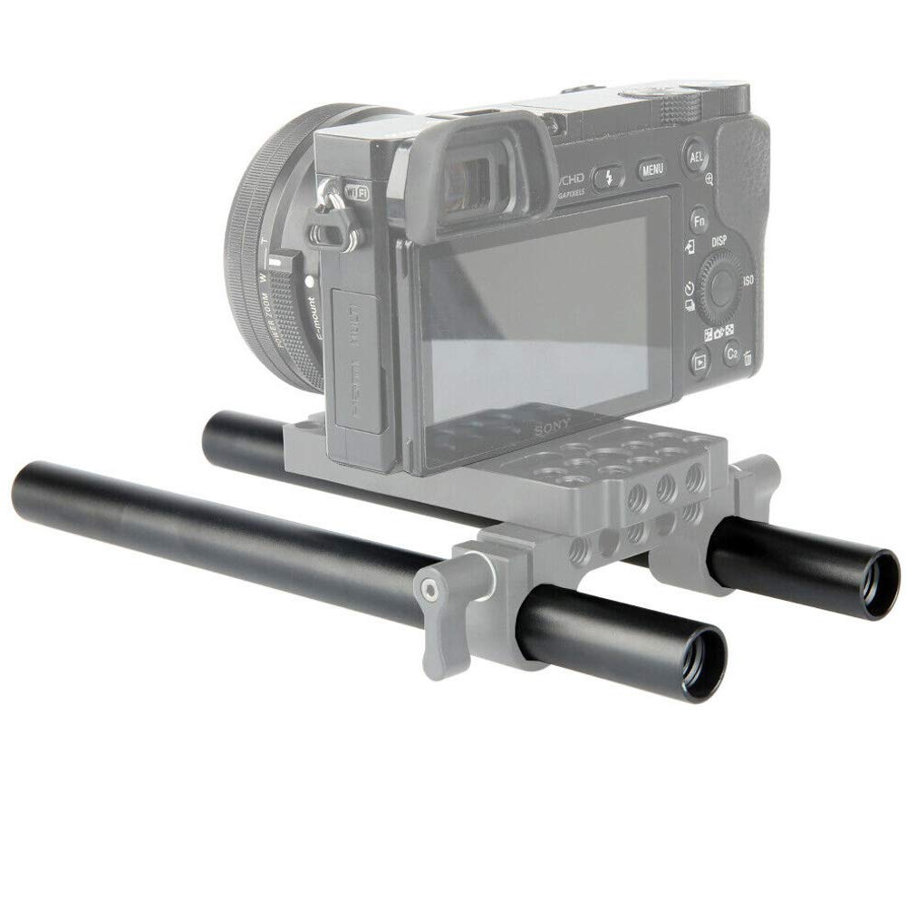 Niceyrig 6 Inch 15Mm Rods Aluminum Alloy Applicable For 15Mm Rail Matte Box, Dslr Rig Rod Support, Pack Of 2 - R071