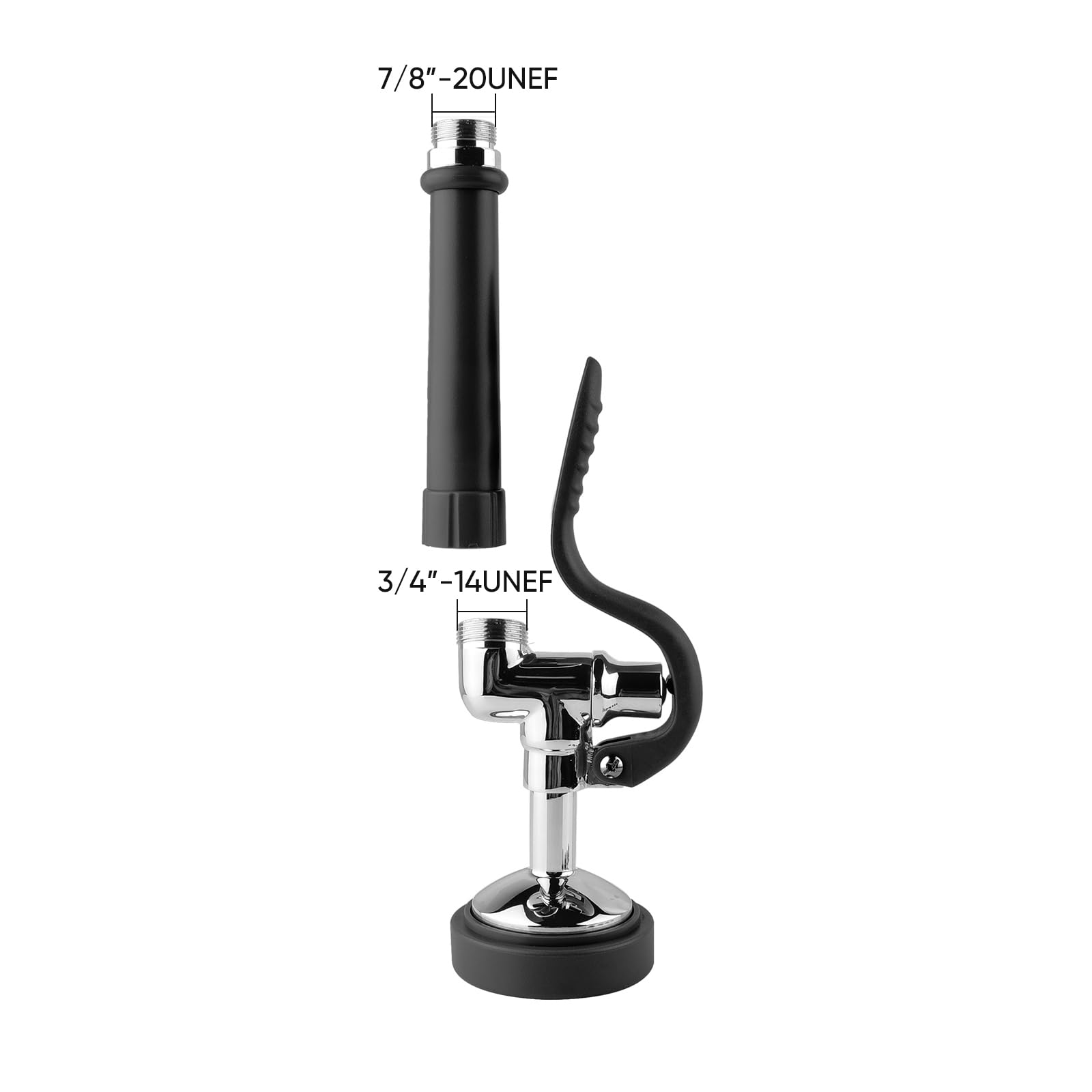 Gosifaca Commercial Sink Sprayer Pre Rinse Sprayer With Ergonomic Handle 1.42Gpm Dish Spray Nozzle Spray Valve,Faucet Parts For Commercial Kitchen Sink,Polished Chrome Finished (Black)