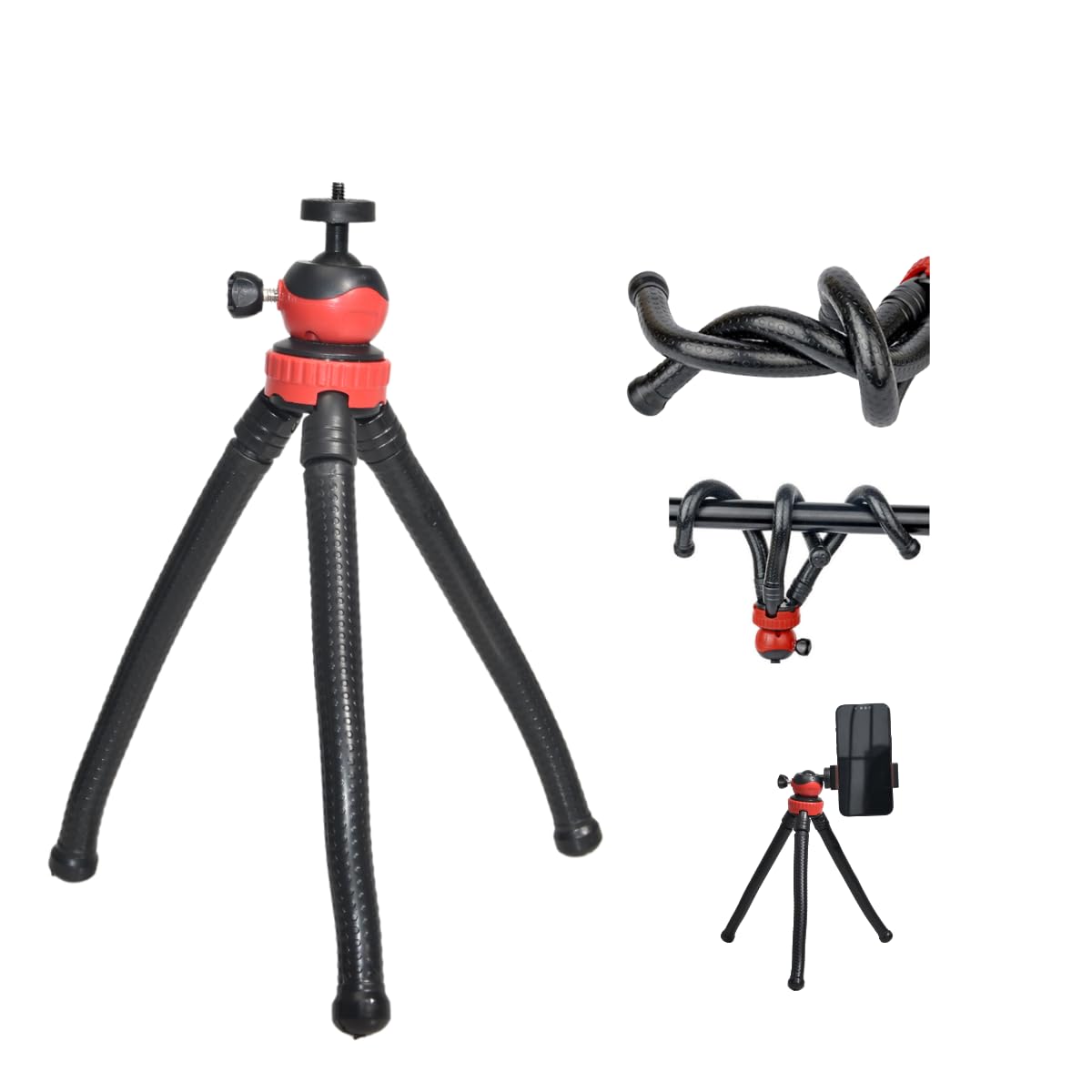 Fotoleey Camera Flexible Tripod For Dji Pocket 3, Phone Tripod Mount, Adjustable Magic Arm & Universal Ball Head, Compatible With Insta360 X4, Go Pro Hero 13, Includes Bonus Adapters