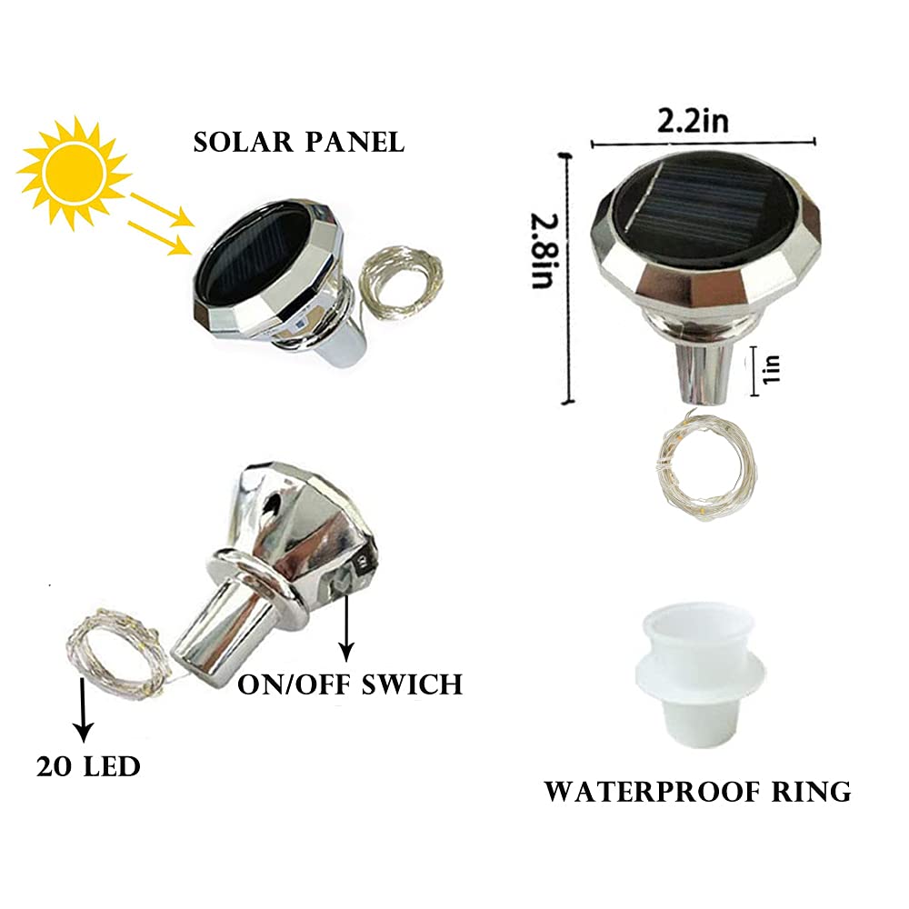 Ninite Lights Solar Wine Bottle Lights, 10 Pack Diamond Cork Lights, 20 Led Outdoor Waterproof Fairy String Lights For Garden Wedding Patio (Warm White)
