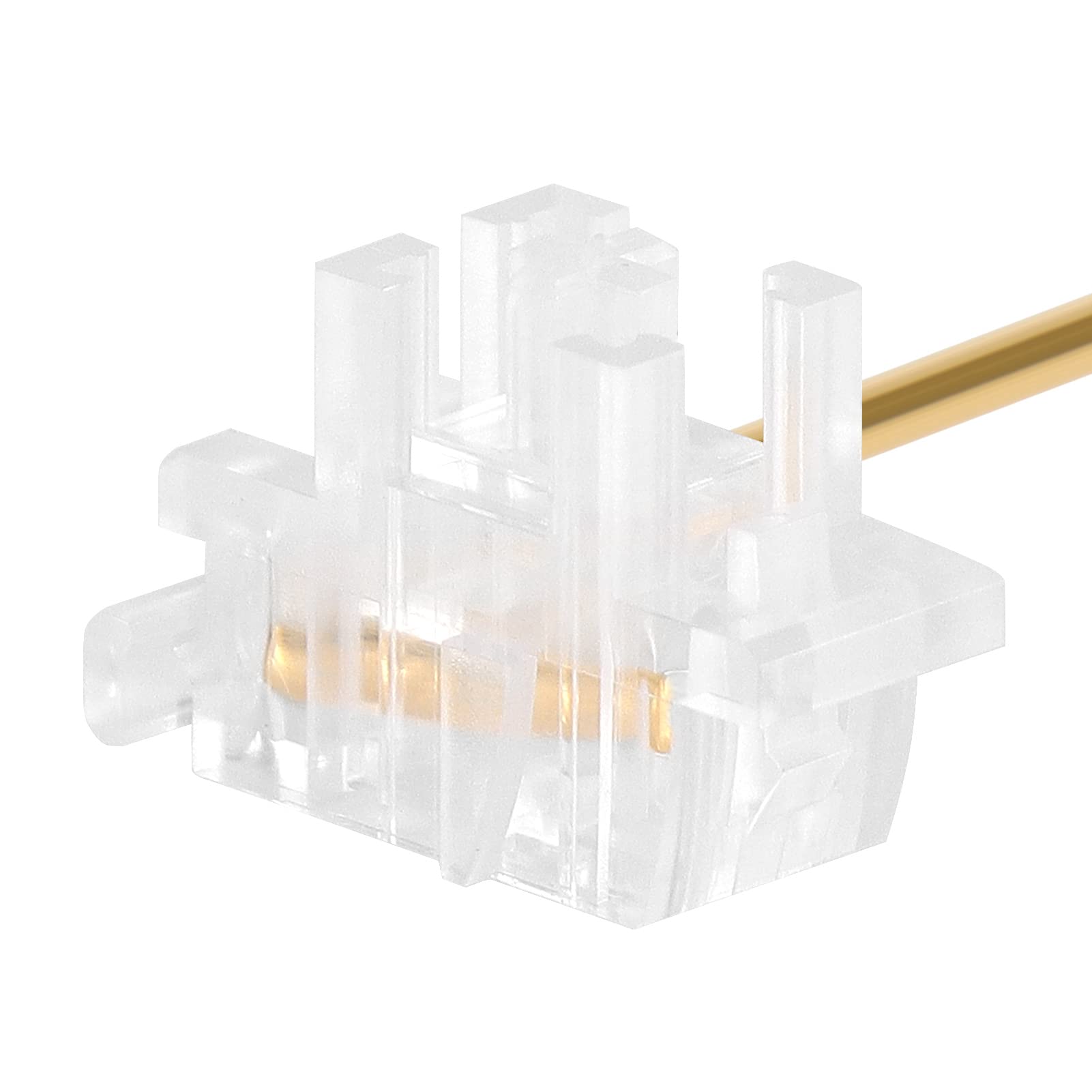 Zuggear Durock Transparent Clear Plate Mount Stabilizer With Gold-Plated Wires Compatible With Cherry Mx Plate Stabilizers (Durock Clear Plate Stabs 80% Kit)