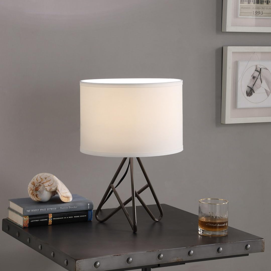 Rgkuti 17.5" Metal Tripod Table Lamp,Beside Lamp