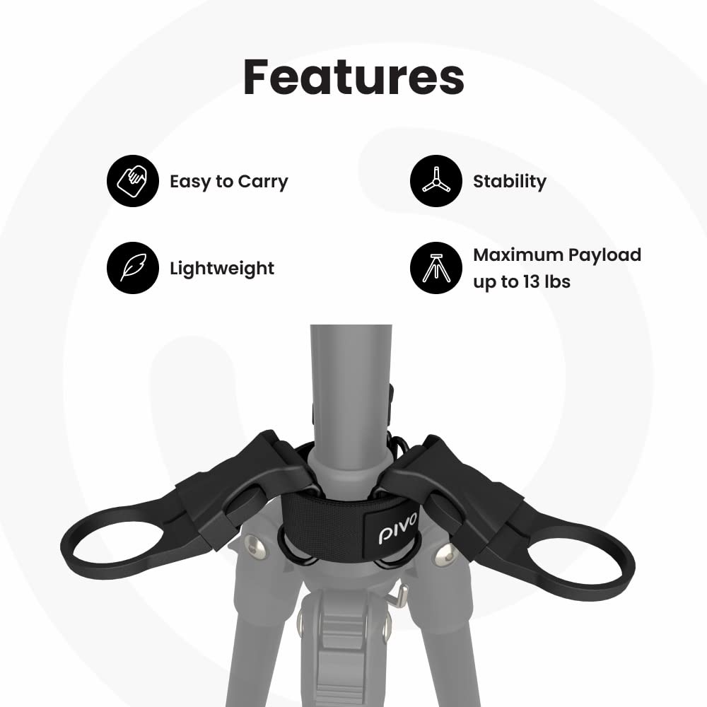 Pivo Travel-Friendly Lightweight Stylish & Sturdy Construction Photo Video Studio Universal Tripod Adjustable Weight Clip-On Accessory For Stabilizing Tripods