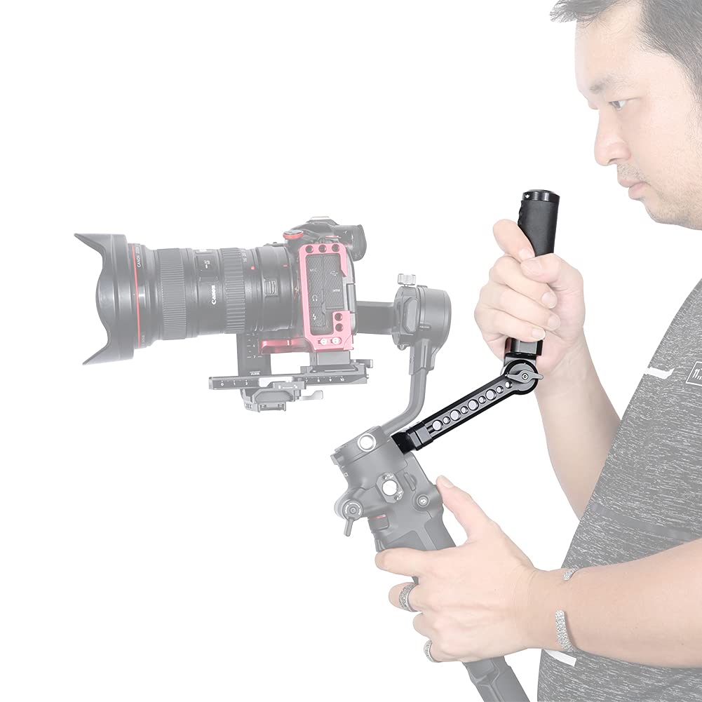 Niceyrig Leather Handle Grip Kit For Dji Ronin S/Sc / Rsc2, 200 Degree Adjustment Handgrip With Rosette Mount Extension Bracket - 332