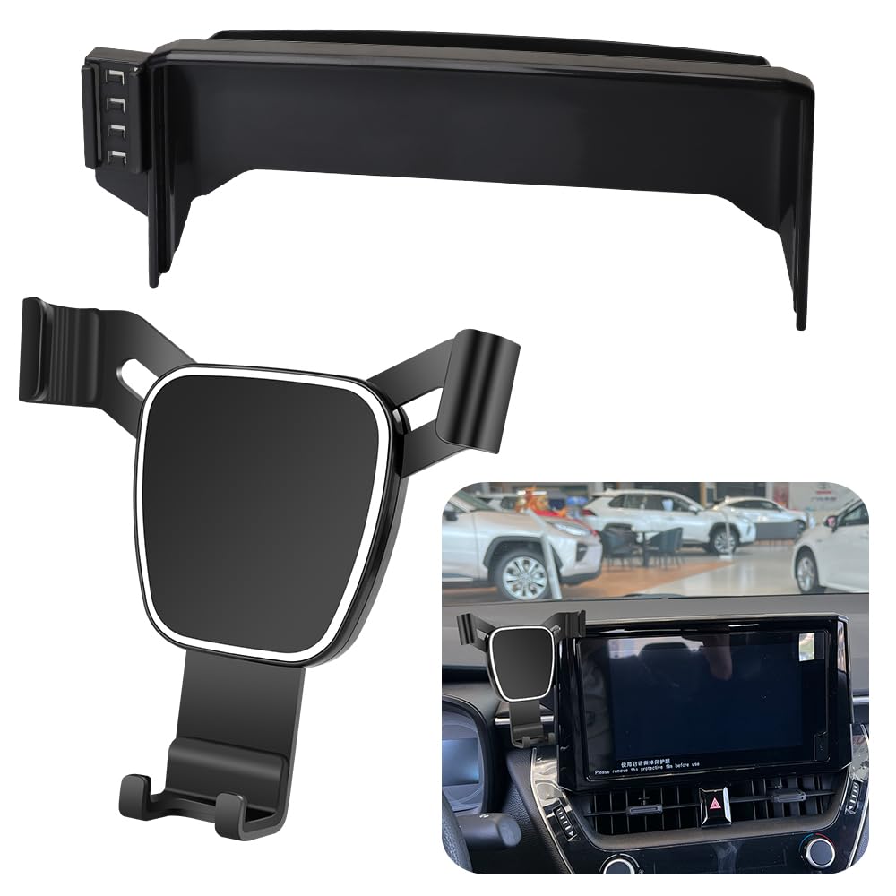 Lunqin Car Phone Holder For Toyota Corolla 2020-，Toyota Corolla Cross - Hybrid 8 Inch Screen Auto Accessories Navigation Bracket Interior Decoration Screen Mobile Cell Phone Mount Case