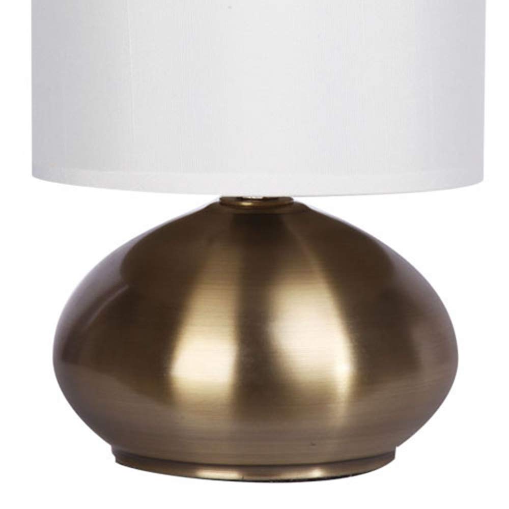 Catalina Lighting 18581-001 Transitional Matching Small Touch Lamp Set, Led Bulb Not Included, 9.25" Antique Brass, Set Of 2