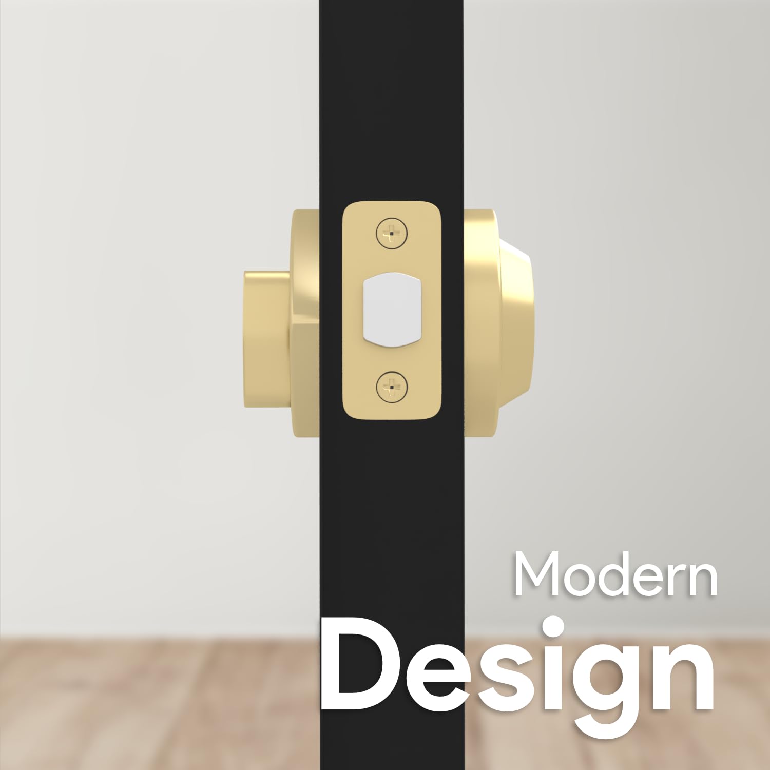 Mega Handles - Buena Deadbolt I Entry Deadbolt Lock - Heavy Duty Round Locking Deadbolt For Left Or Right-Handed Doors - Interior/Exterior - Satin Brass