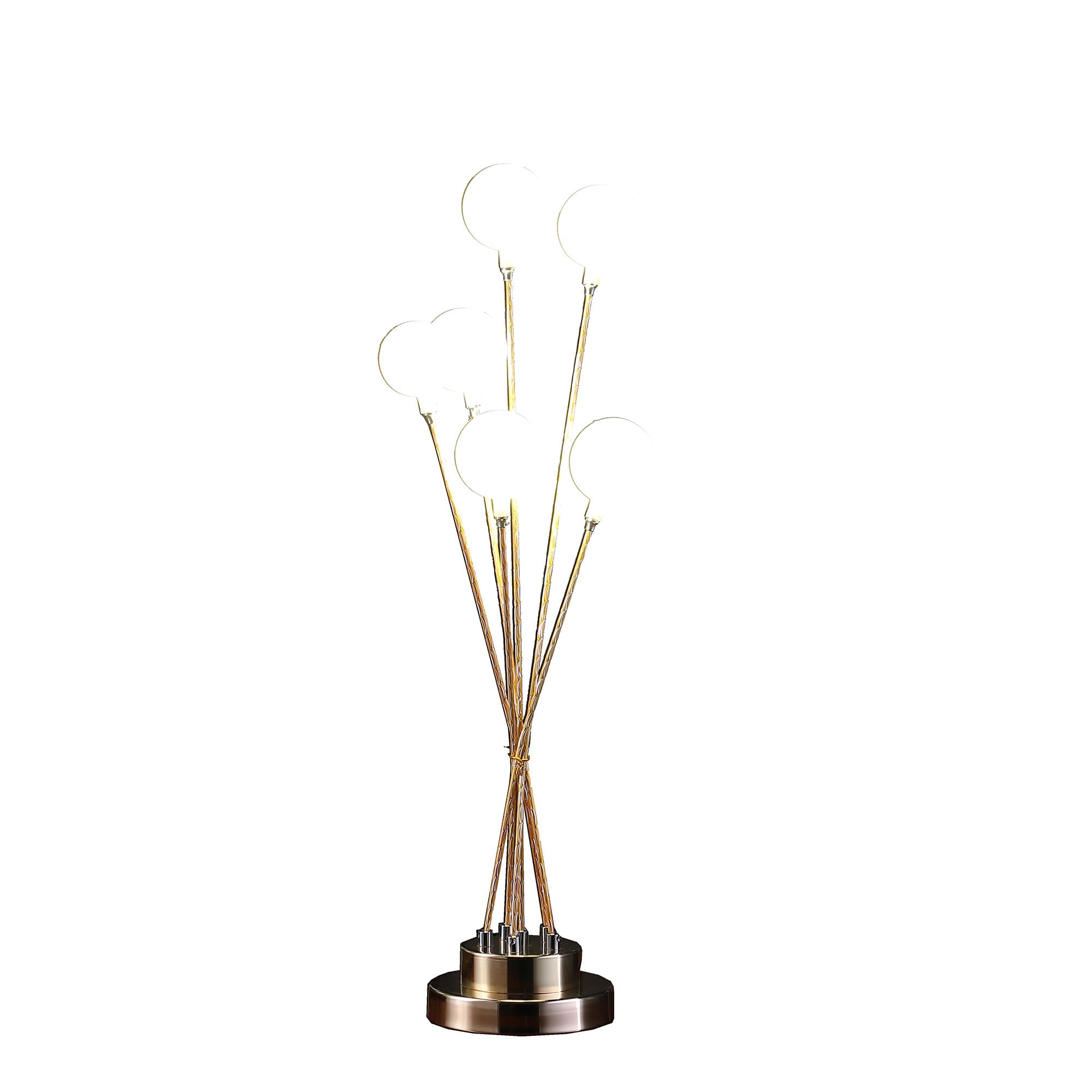 Homeroots 28" Yellow Gold Six Light Globe Desk Or Table Lamp