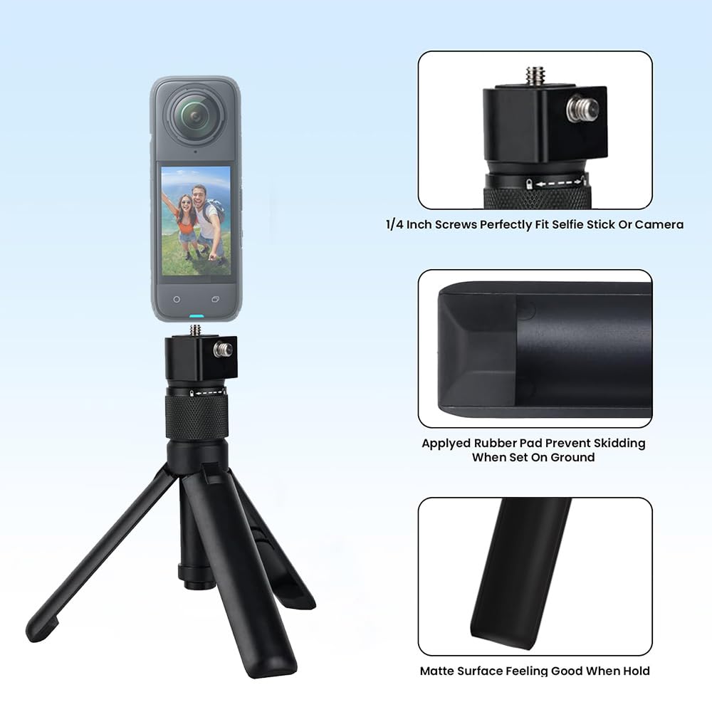 Topling Bullet Time Handle Tripod Multi-Functional Tabletop Fold Tripod For Insta360 X4, Insta 360 X3, One Rs, Go Pro Hero 11 10 9 5 4 3 Sport Action Camera Accessories