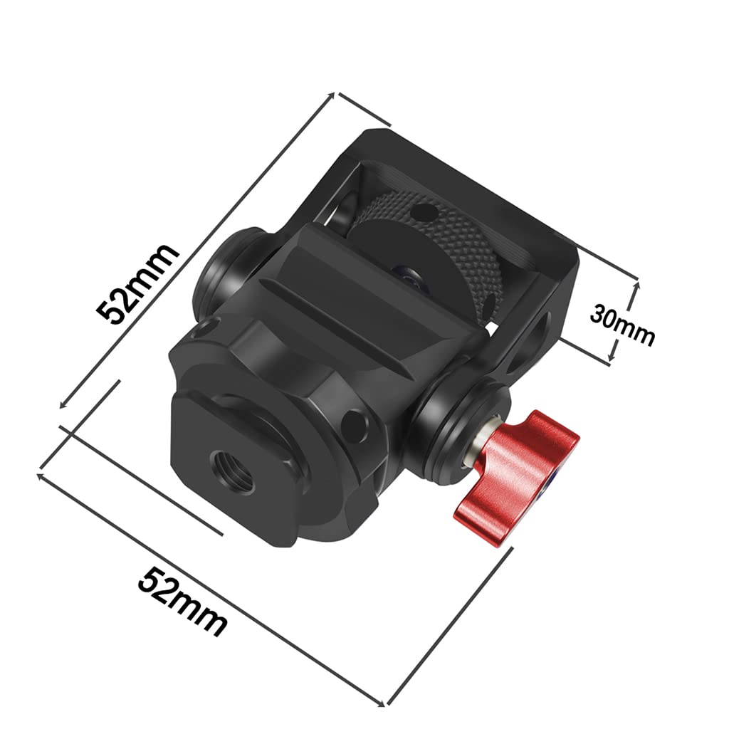 Novelgoal Carbon Fiber L Bracket Handle Grip With Foldable Cold Shoe Mount Compatible With Dji Ronin Rs2 Rsc2 Mini Handheld Gimbal Stabilizer Accessory (With Monitor Mount)
