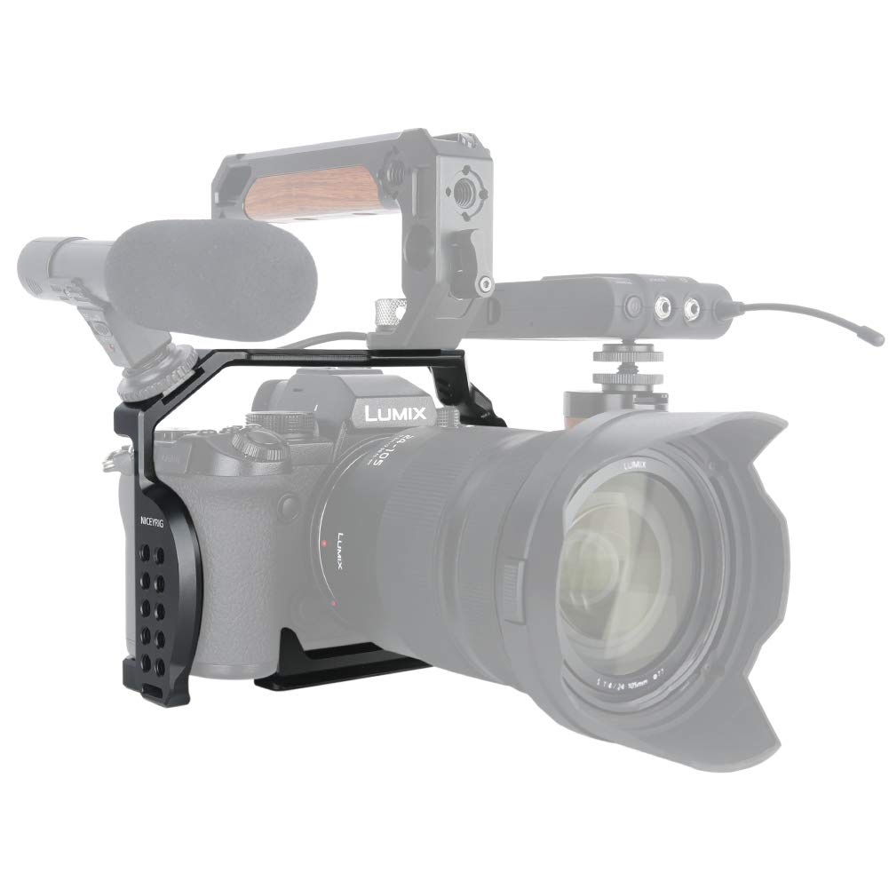 Niceyrig S5 Streamline Cage For Panasonic Lumix S5 / G9 Ii Mirrorless Camera With 3/8 1/4 Thread Nato Rail Cold Shoe - 406