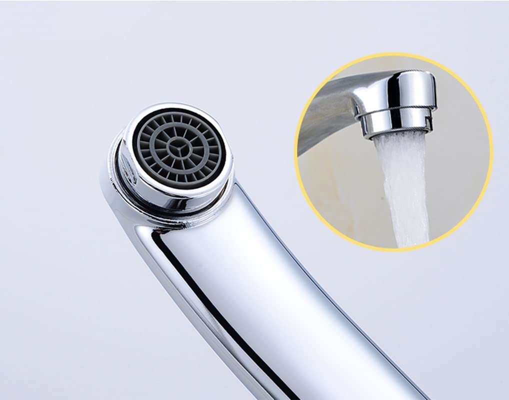 Aide Wall Mounted Cold Water Sink Faucet, Single Handle Brass Tap For Kitchen Garden Outdoor Laundry Sink With Stainless Steel Tube, Chromed, 9 Inch