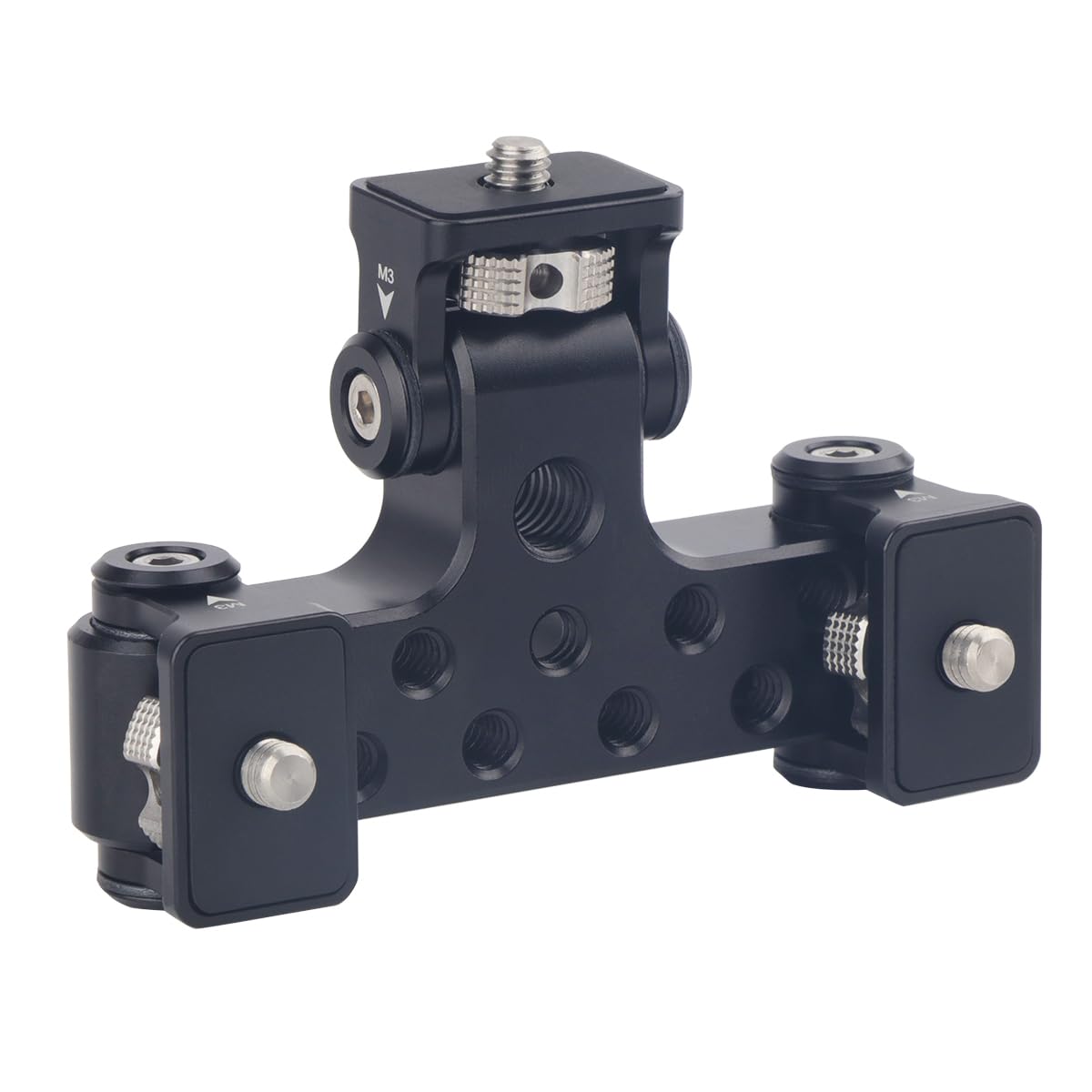 Rigdance Triple Phone Holder Tripod Mount Adaptor 180-Degree Tilt Head Vlogging Live Streaming Tool For Camera, Light, Microphone Multiple Phone Bracket To Tripod