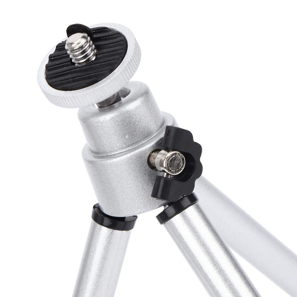 Alomejor 3Pcs Telescope Tripod Aluminium Alloy Silver Stoving Varnish Lightweight Mini Foldable Pocket Telescope Tripod
