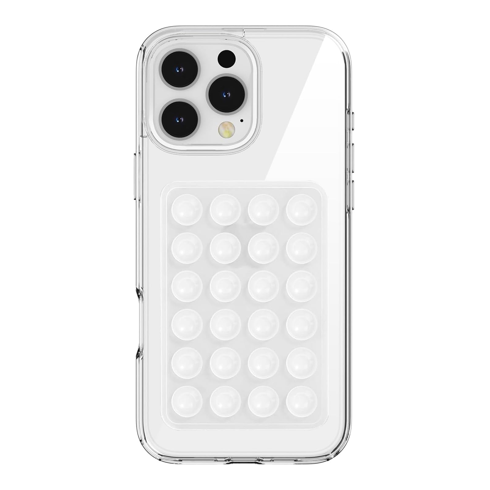 Pkyaa Silicone Suction Phone Case Mount, Silicon Adhesive Phone Accessory For Smartphones, Hands- Mirror Shower Phone Holder For Selfies, Tiktok Videos (Translucent)
