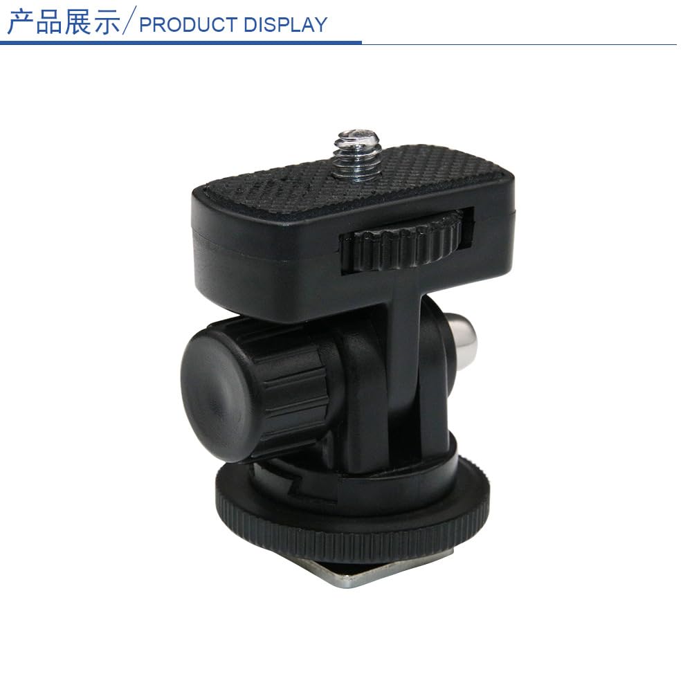 Kasinshooting Adjustable 180 Degree Video Camera Monitor Mount Cold Shoe Adapter 1/4" Thread Stand Holder (Abs Material)