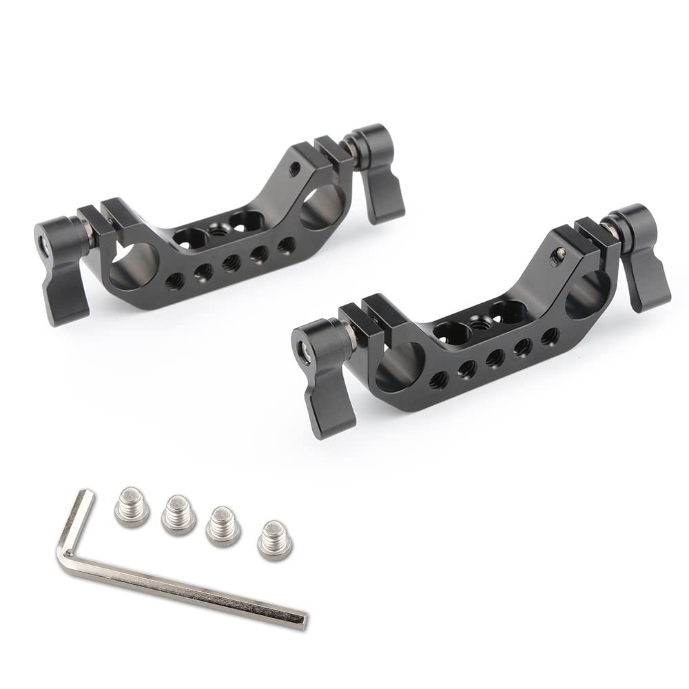 Camvate 15Mm Rod Clamp With 1/4"-20 Thread For Dlsr Camera Rig Cage Baseplate (2 Pcs) - 1779
