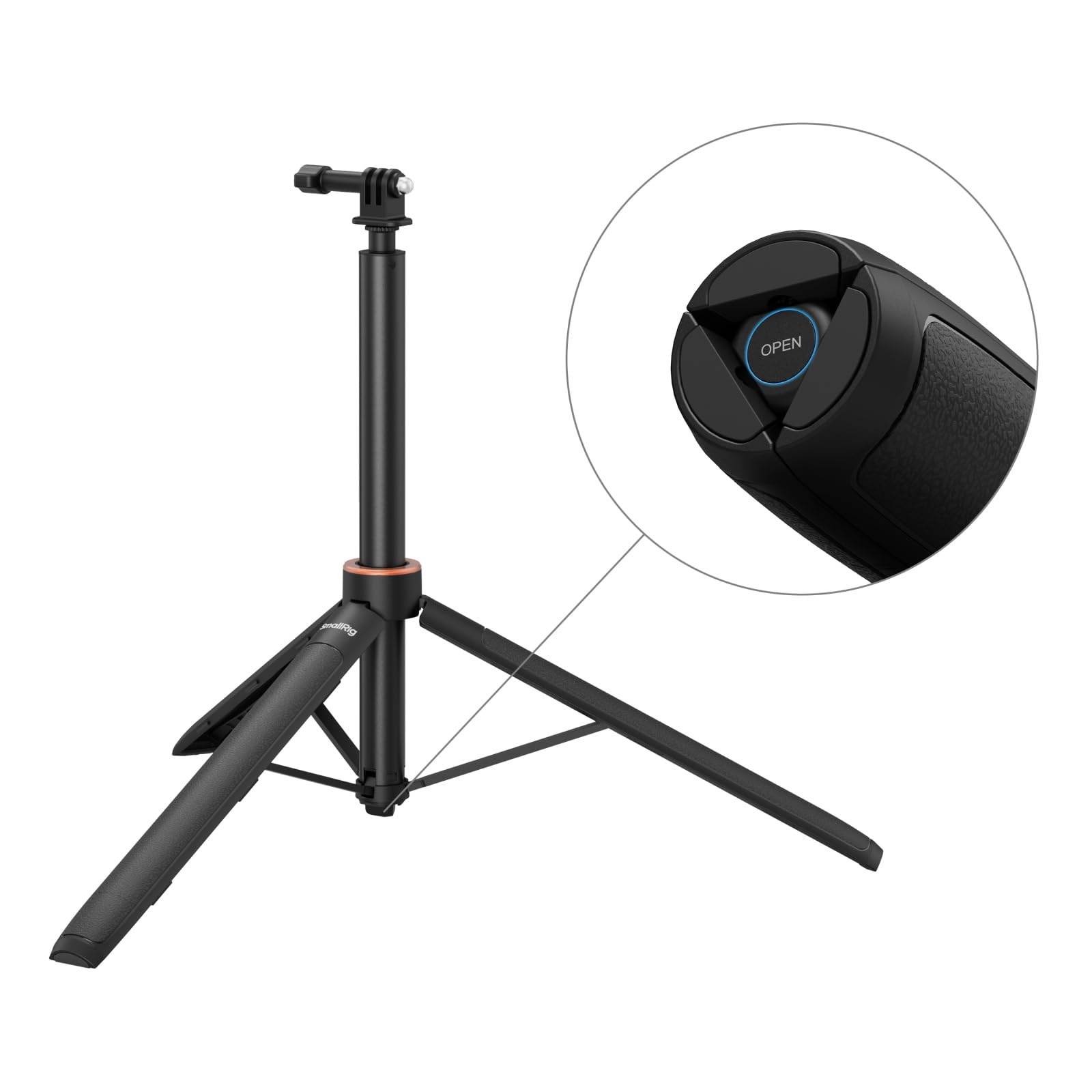 Smallrig Vt-08 Selfie Stick Tripod For Camera, 11.4-59 Inches Adjustable Length, With Tripod Stand And Action Camera Adapter, For Insta360, For Gopro, For Dji