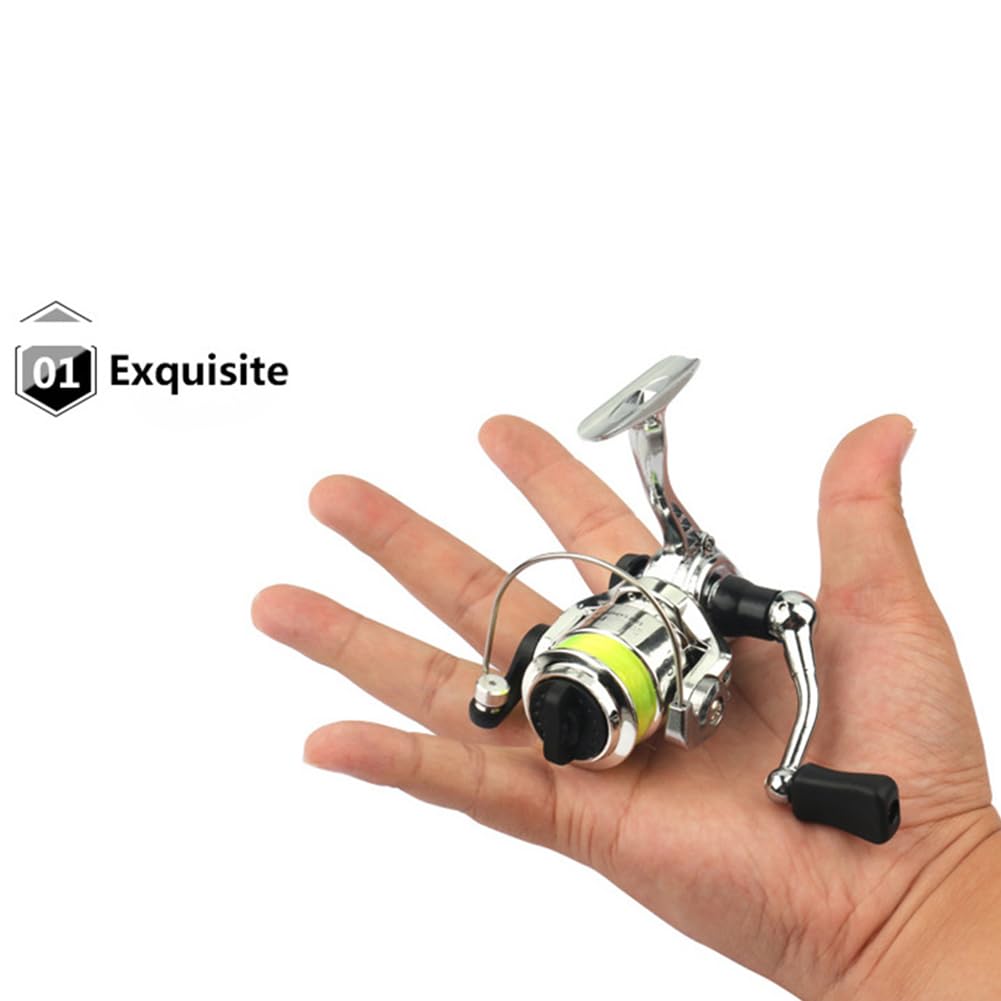 Gaderth Micro Compact Spinning Reel, Mini Pocket Metal Fishing Wheel, 4.3:1 Gear Ratio Small Reel, 2+1Bb Bearings All Season Fishing Reel
