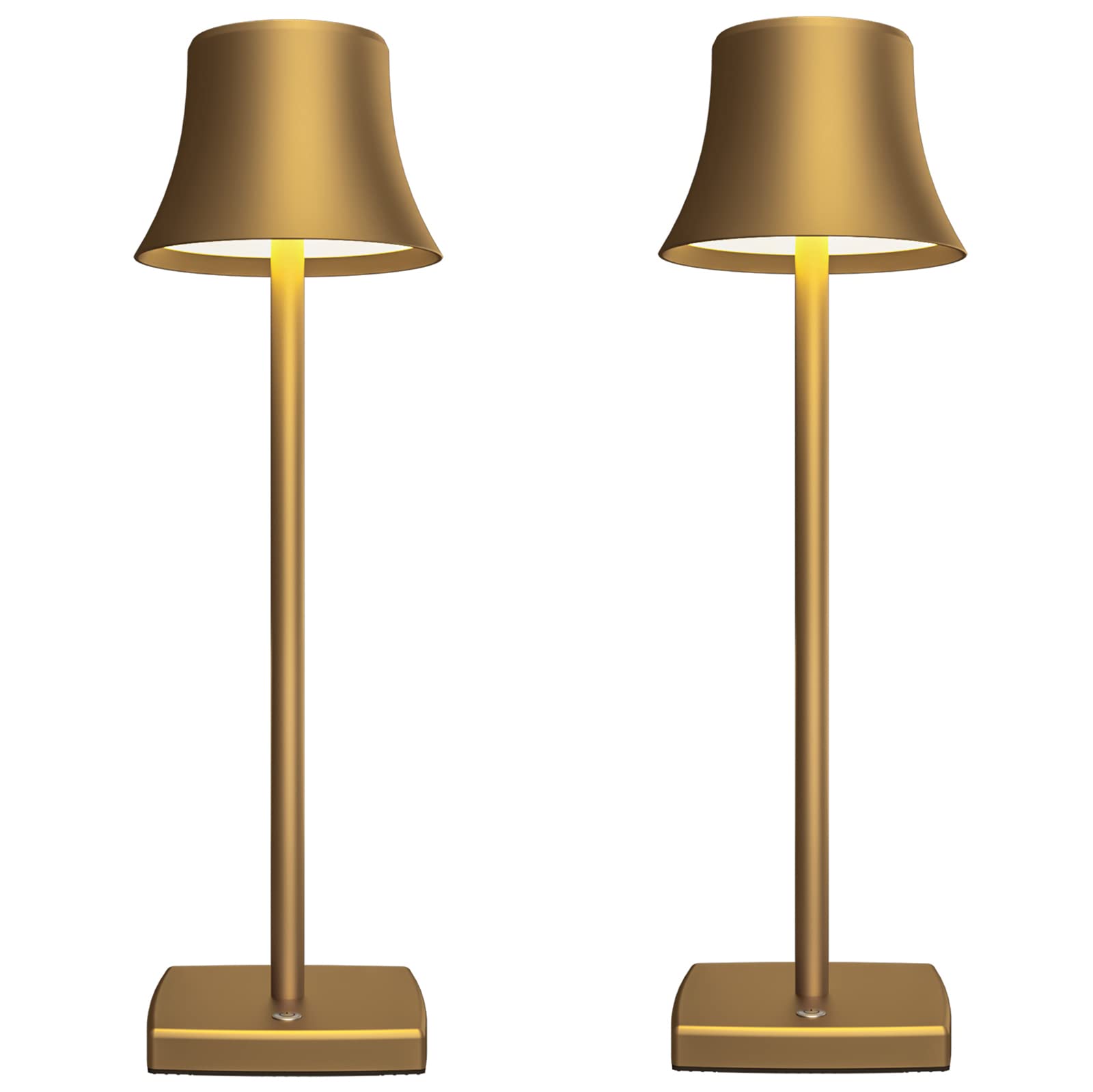 Sakringt 2 Pack Led Cordless Table Lamps Rechargeable,5000Mah Battery Operated Table Light,3 Color Stepless Dimming,Portable Small Desk Lamp In Aluminum For Party Patio Restaurant Indoor/Outdoor