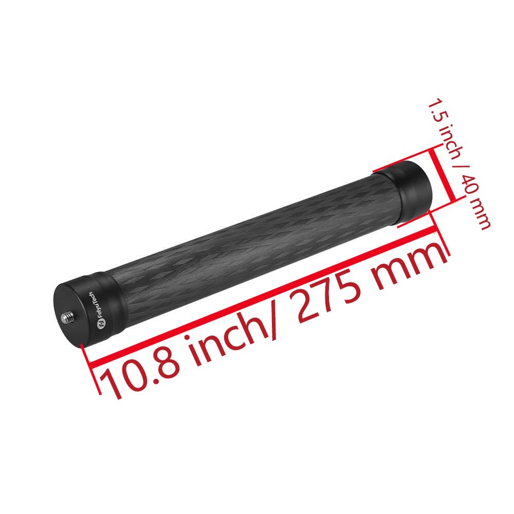 Feiyutech 10.8" (275Mm) Carbon Fiber Extension Pole – Lightweight, Durable With 1/4"-20 Screw, Compatible With Camera Gimbals, Tripods & Monopods