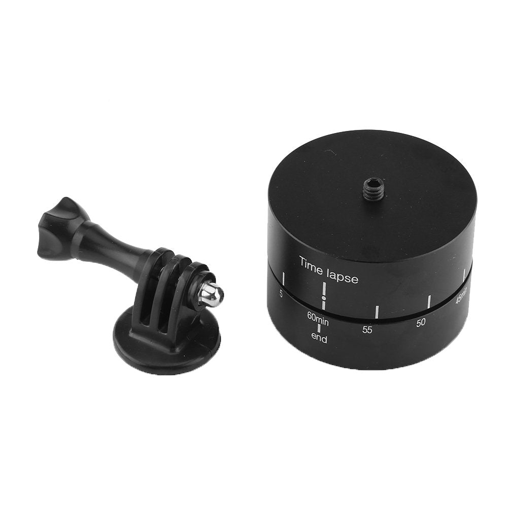 Kadimendium Rotating Tripod, Time Lapse Mount Metal 60 Minutes 360° Clockwise Setting Direction Black For Cameras
