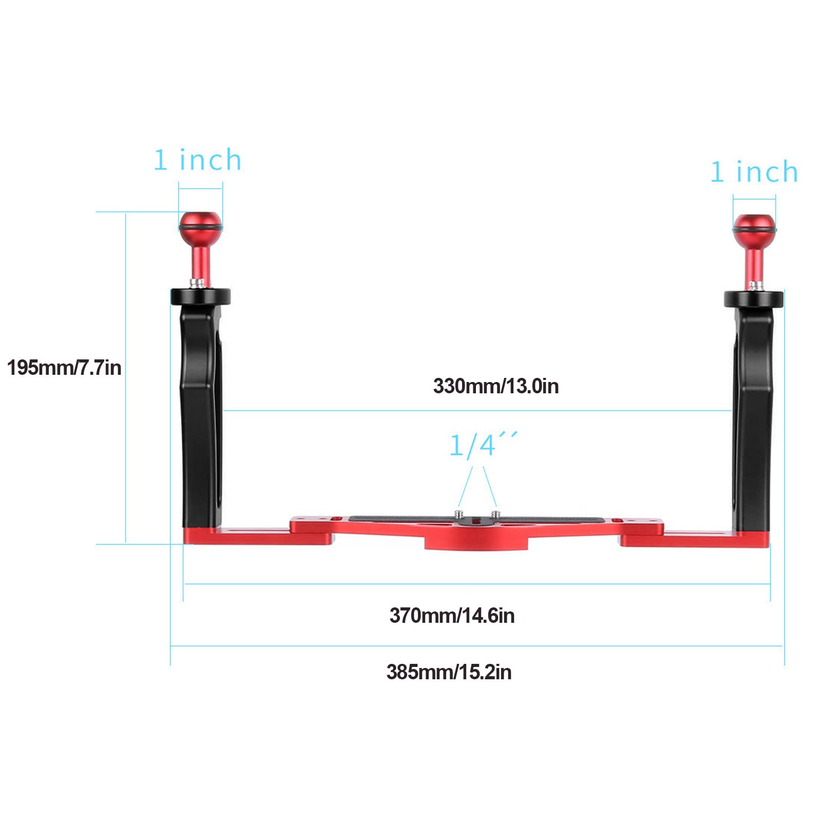 Xhtllo Dual Handle Tray Stabilizer Rig For Underwater Camera Housing Case Mount, Aluminum Alloy Ergonomic Design
