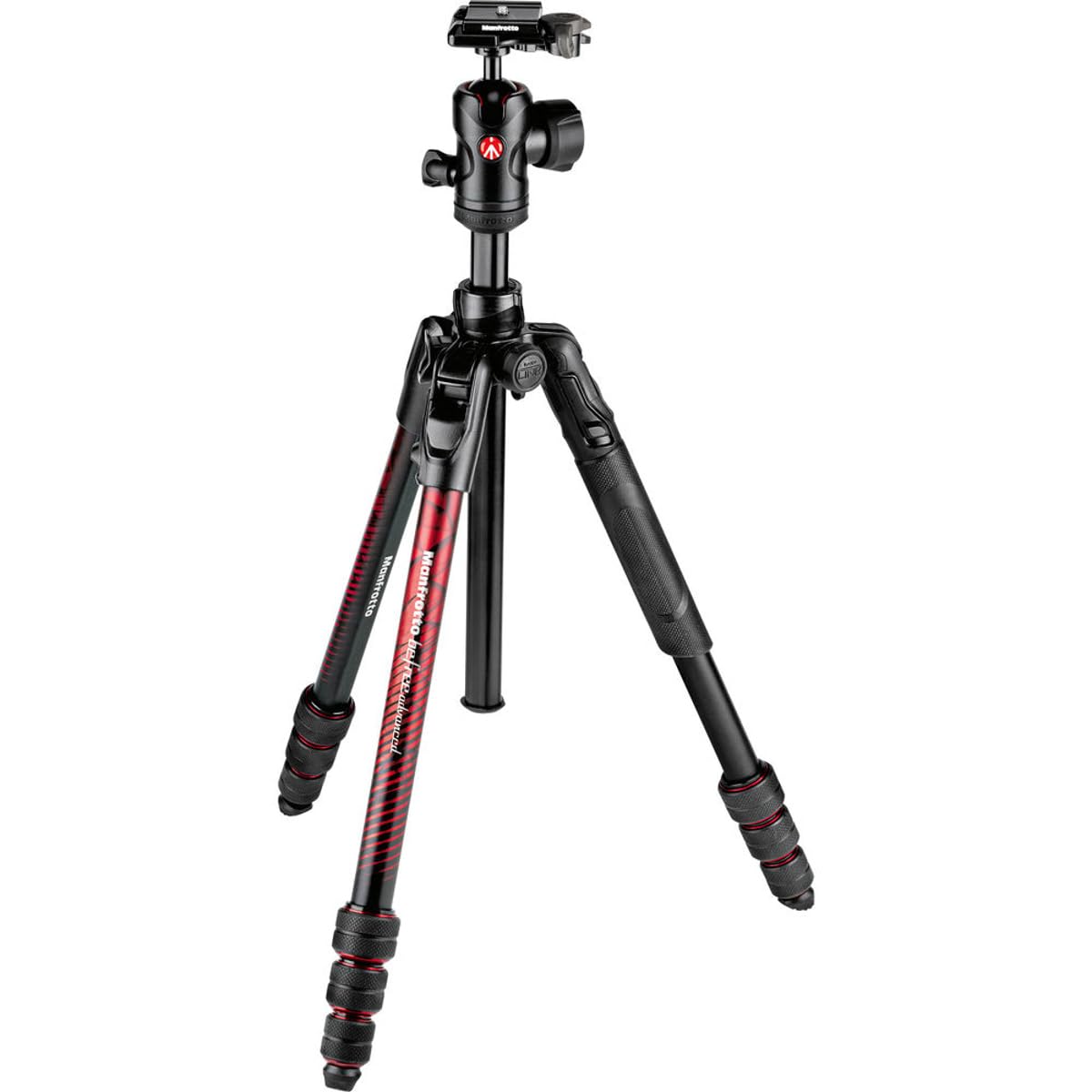 Manfrotto Be Advanced Twist 4-Section Aluminum Travel Tripod With Ball Head, Red