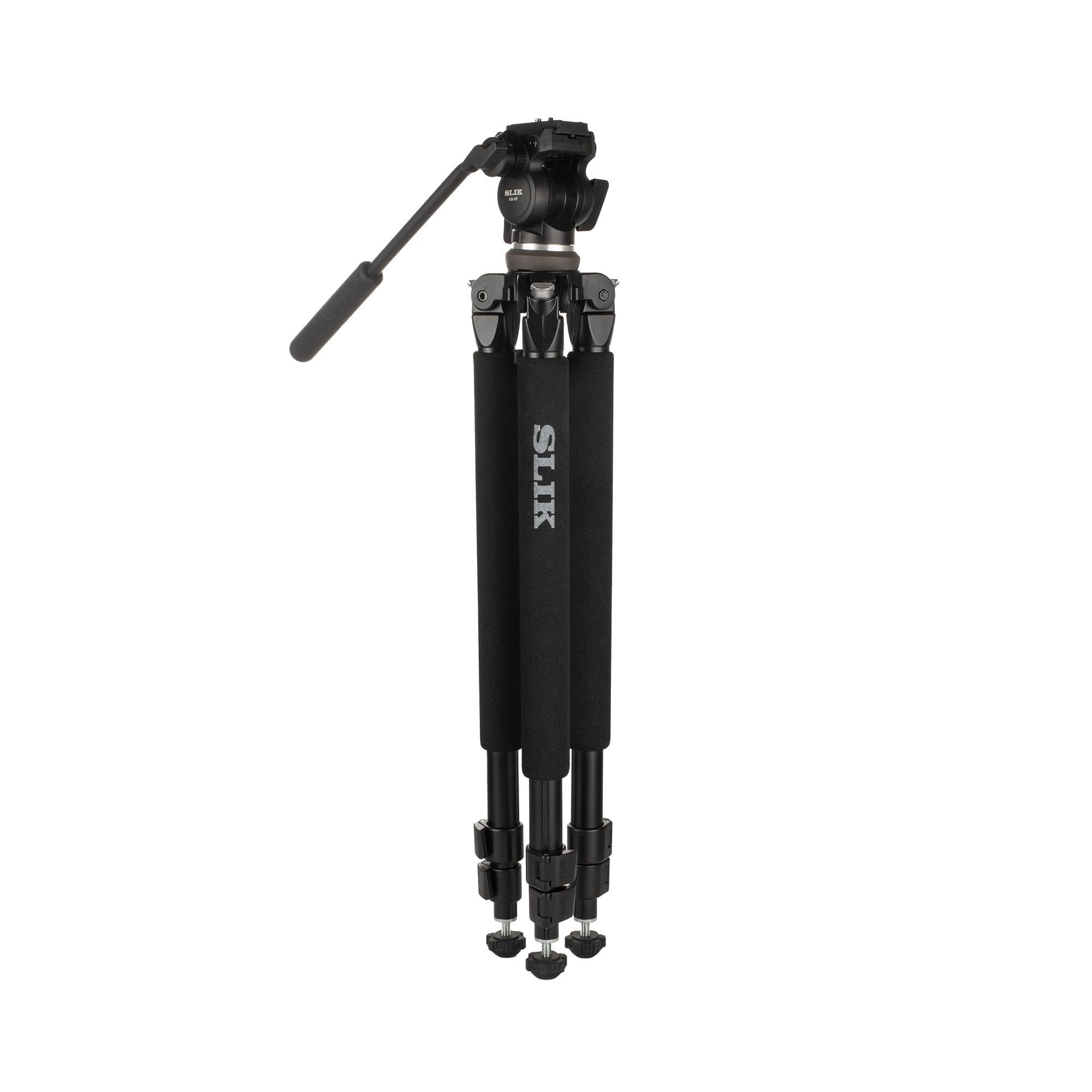Slik Pro 520Qf Aluminum Video Tripod With Fluid Pan Head