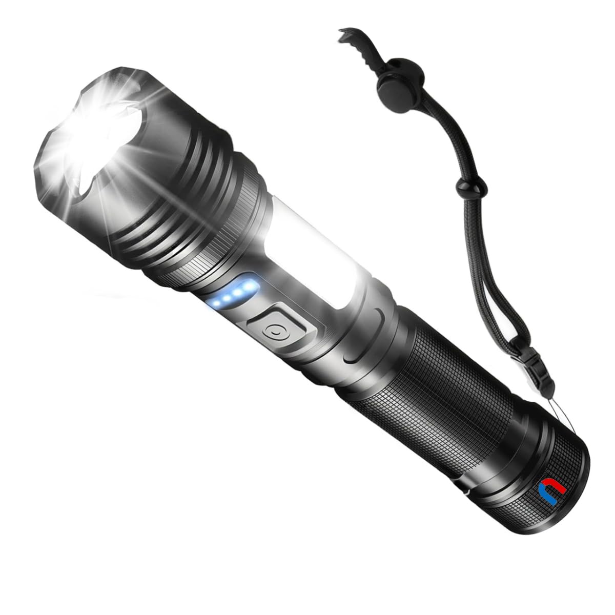 Ijoween 5011 Rechargeable Super Bright Led Flashlight With Power Bank Function,Strong Magnetism Tail With Waterproof Body,Portable And High Lumen Torch With 7 Light Modes