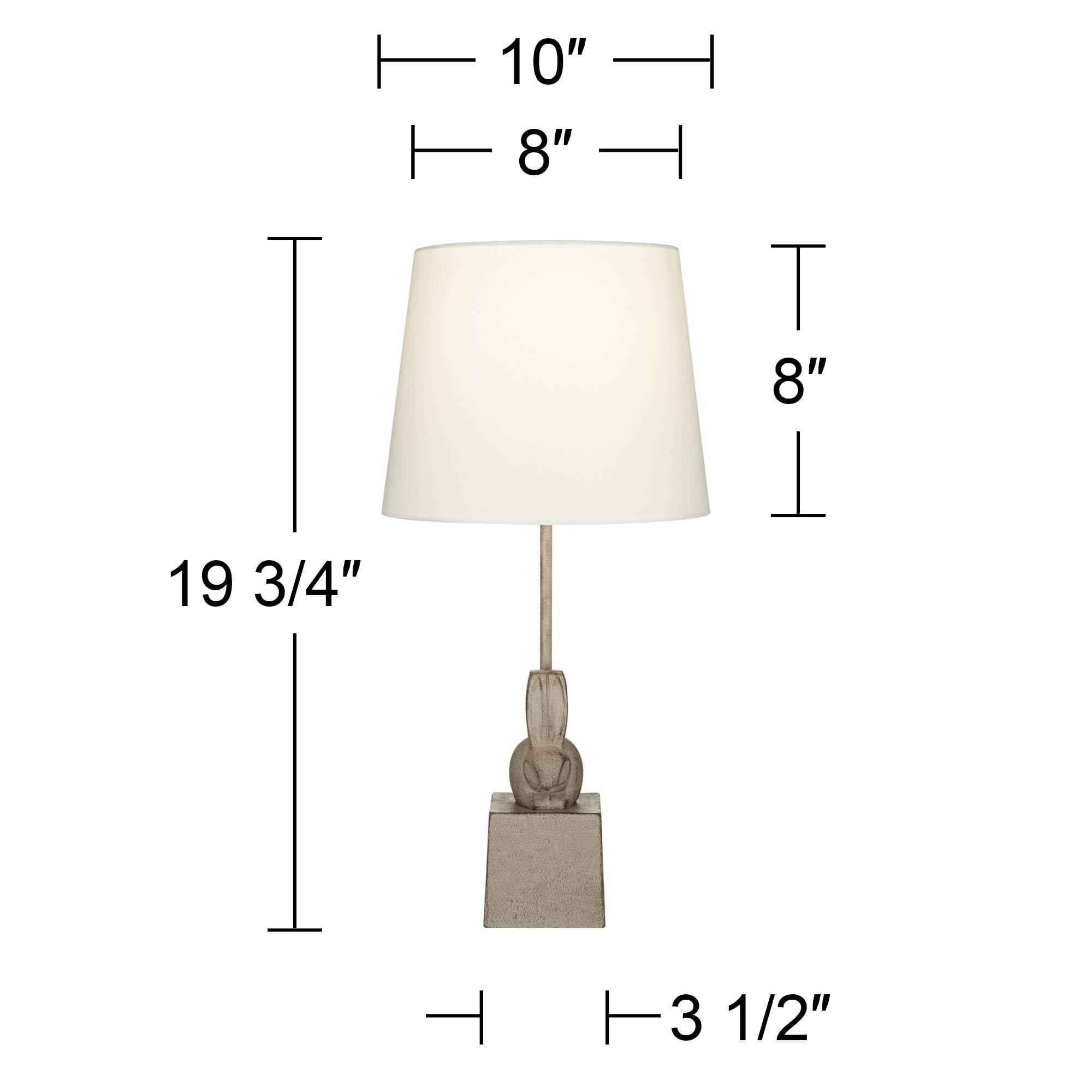 360 Lighting Bunny 19 3/4" High Rabbit Small Sculptural Farmhouse Rustic Modern Country Cottage Accent Table Lamps Set Of 2 Gray White Shade Living Room Bedroom Bedside Nightstand House Office Home