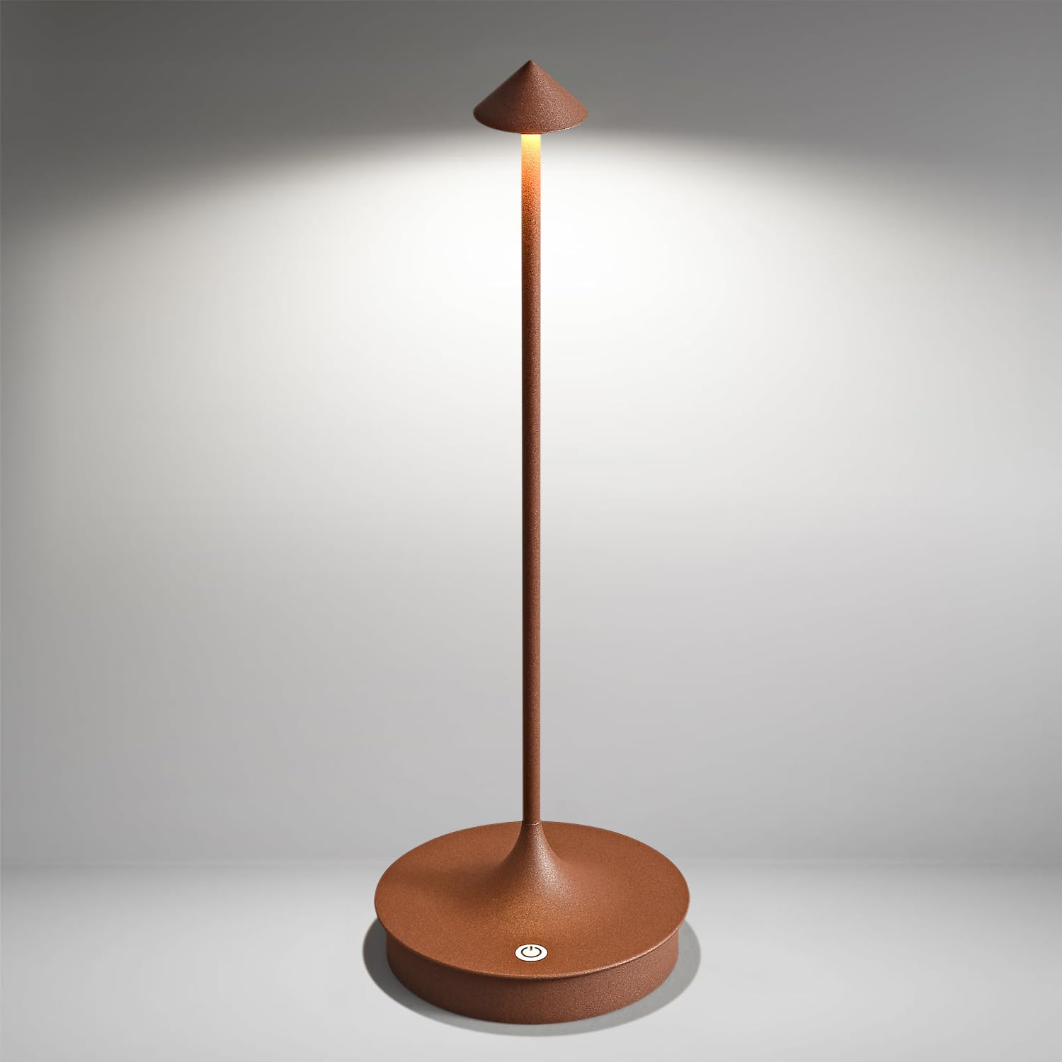 Baizhou Cordless Table Lamp Rechargeable Led Battery Operated 4000Mah Table Lamp Touch Dimmable Lamp Outdoor Waterproof Portable Wireless Table Light For Dining Restaurant Bar Indoor/Outdoor Use (Brown-1Pc)