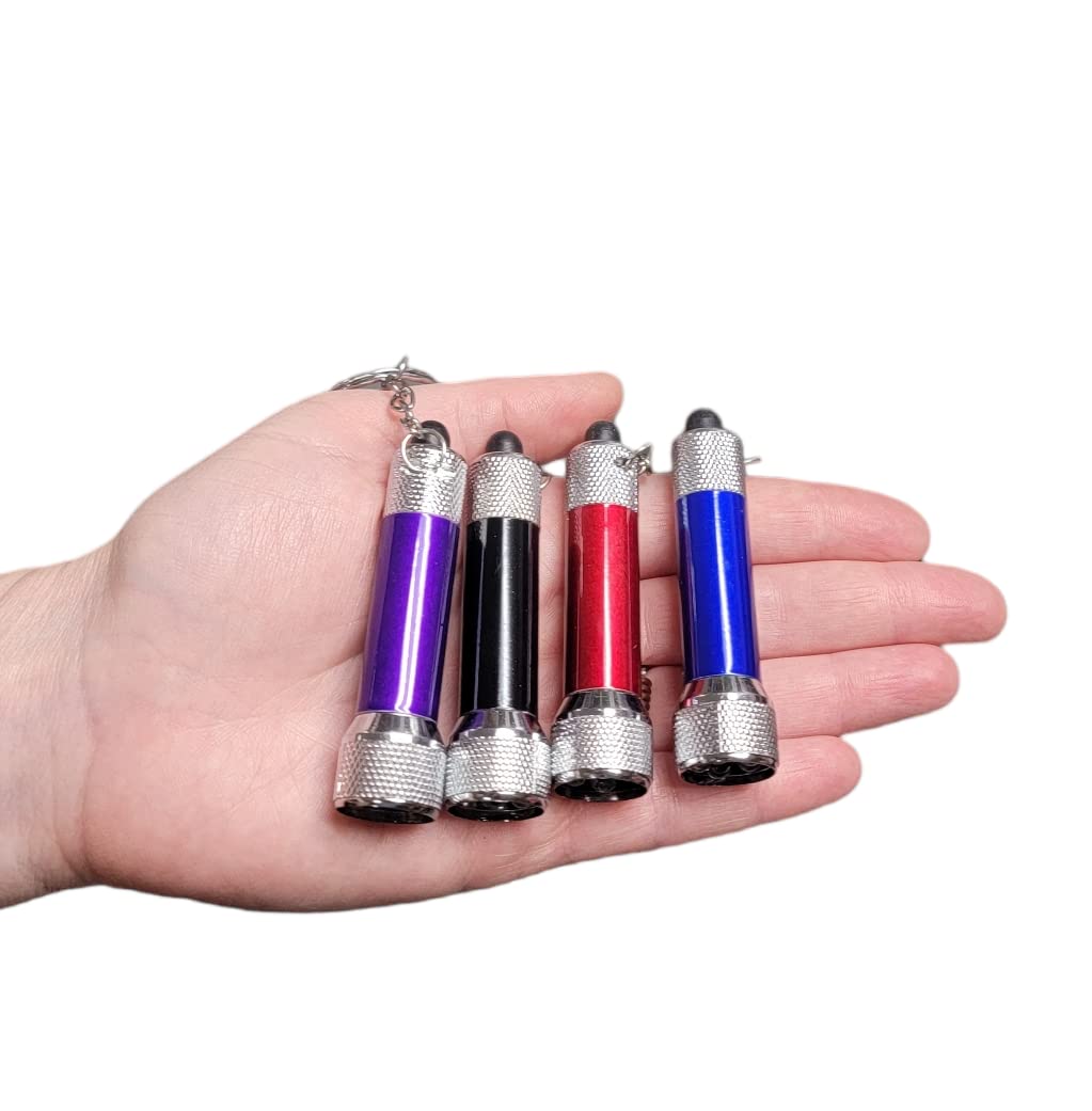 Zugar Land 2.5" Flashlight Keychain (8 Pack) 5 Led Lights Bright Flash Light. Great Party Favor. Batteries Installed. (8)