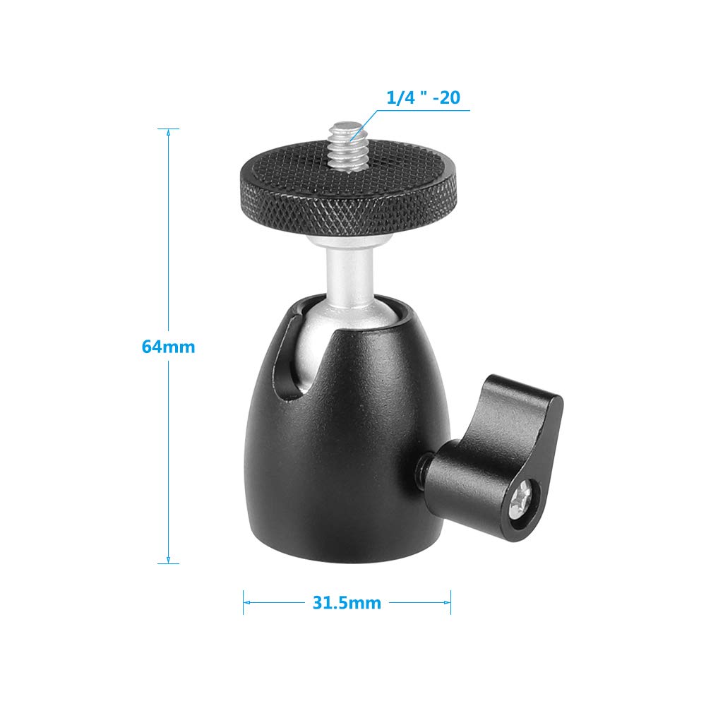 Kayulin Mini Ball Head With 1/4 Inch Screw For Monopod Tripod Light Stand