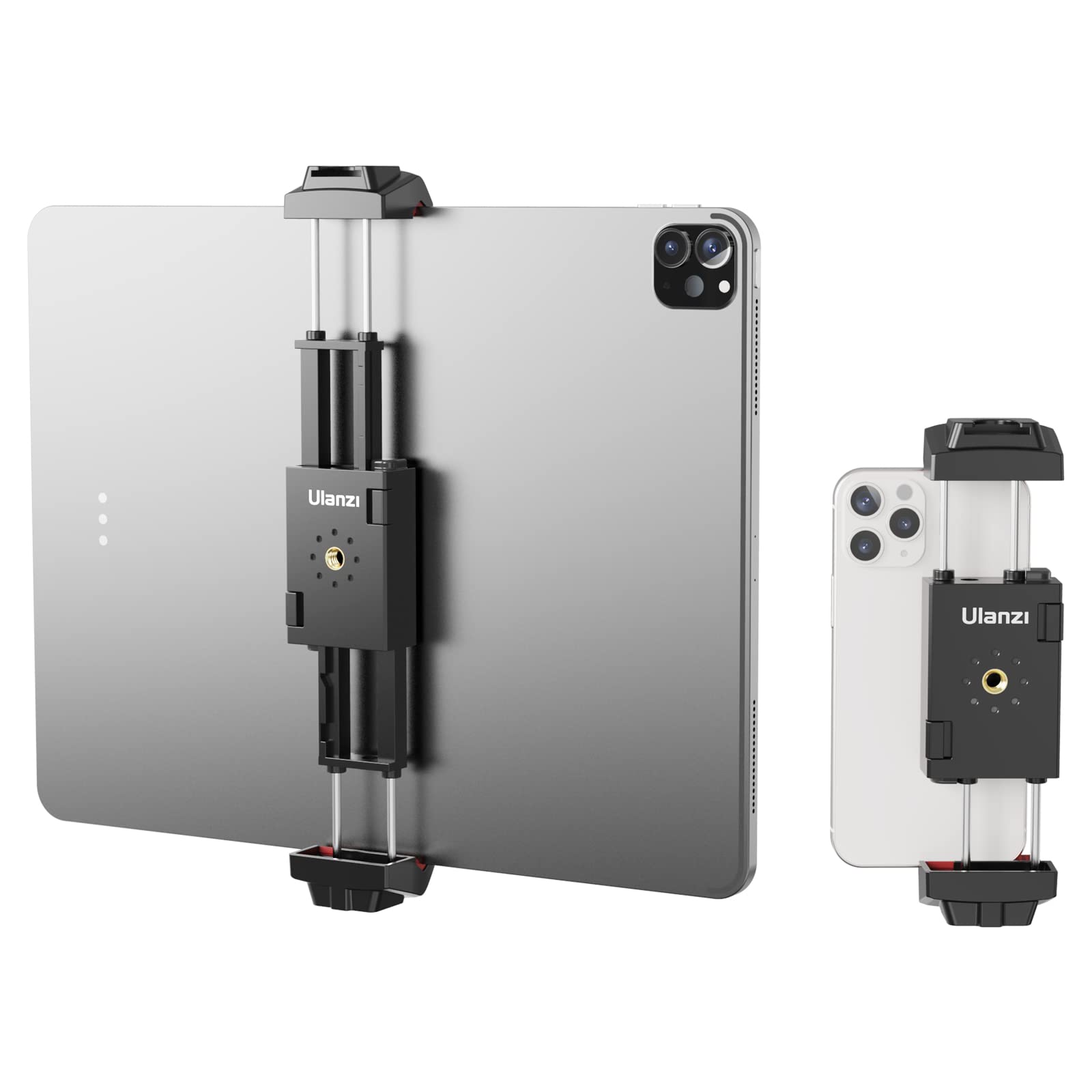 Ulanzi St-29 Phone Tripod Mount, Universal 2-In-1 Tablet Smartphone Holder Adapter With Cold Shoe Mount, 2.6"-8.8" Extend Clip Clamp Compatible With Ipad, Iphone, Samsung Galaxy And More