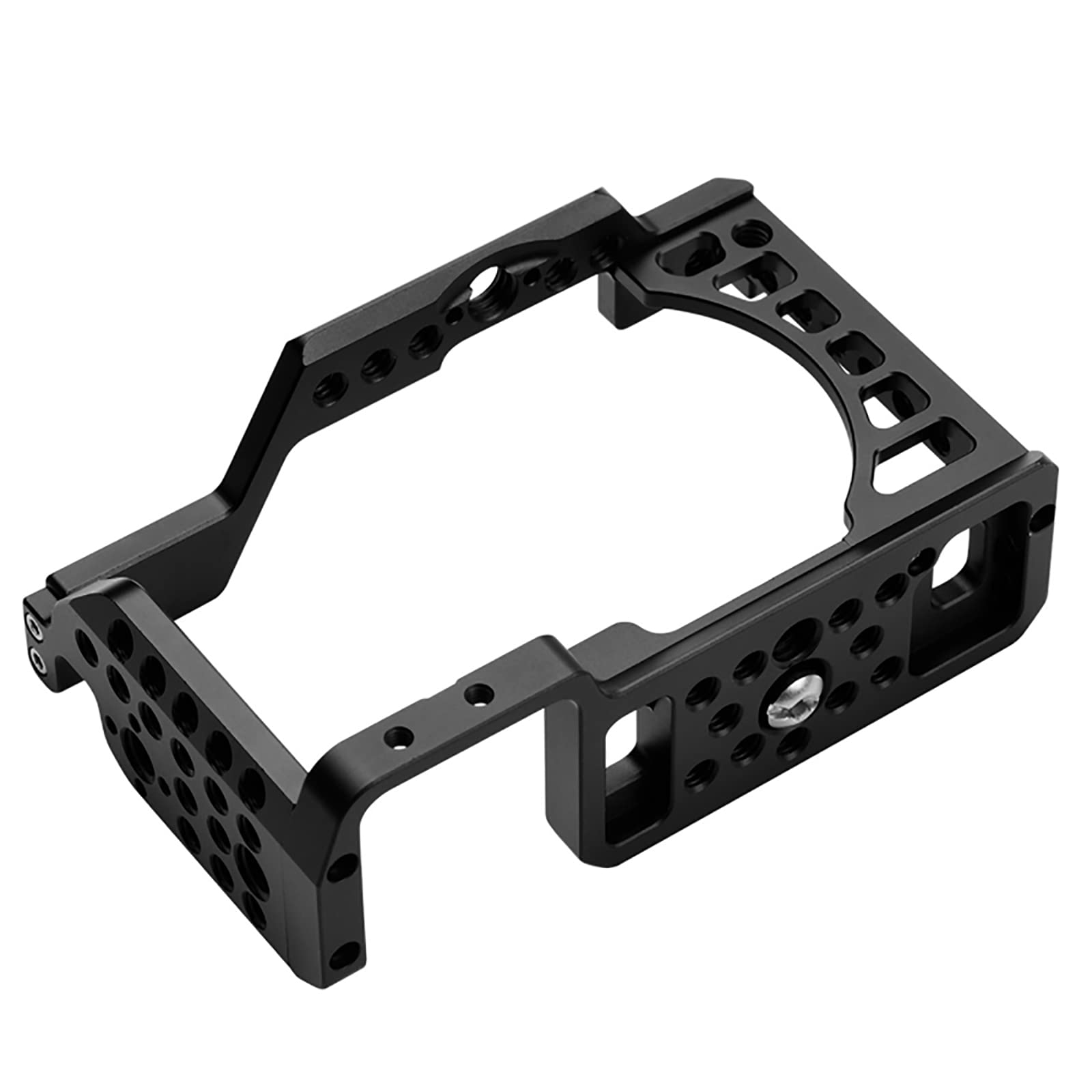 Easy Hood Camera Cage For Sony Alpha A6100 A6400 A6300 A6500 A6000, Aluminum Vlogging Video Shooting Rig Stabilizer With 1/4" 3/8" Mounting Points And Cold Shoe For Mic Monitor Fill Light