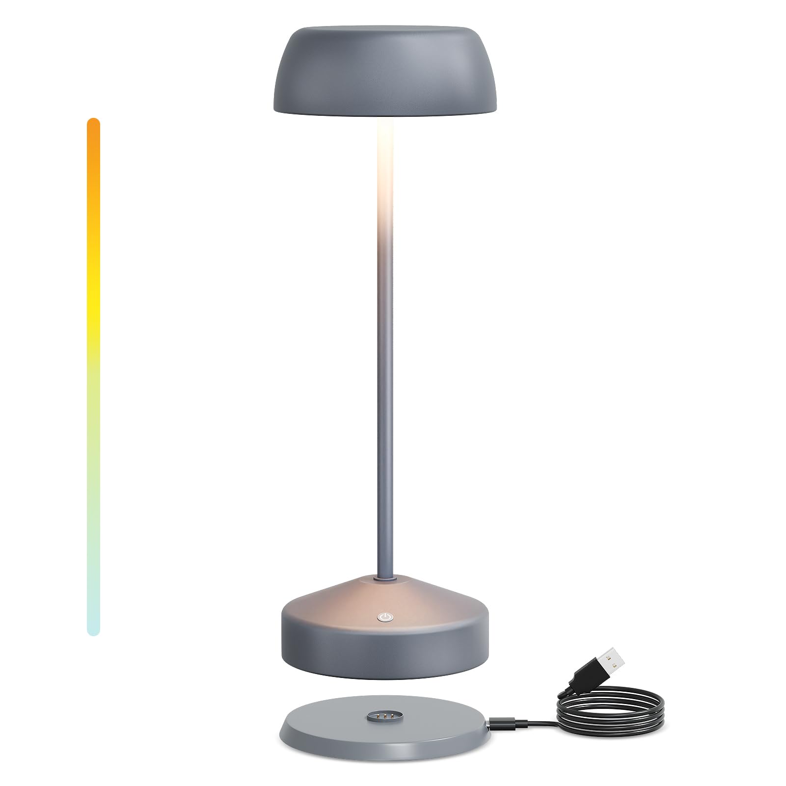 Fuyo Rechargeable Table Lamp With Wireless Charging Base, 4000Mah 8H Ip44 Cordless Dimmable Led Desk Light, Touch Control Indoor/Outdoor Lighting For Camping, Patio, Bedroom, Easter Decor