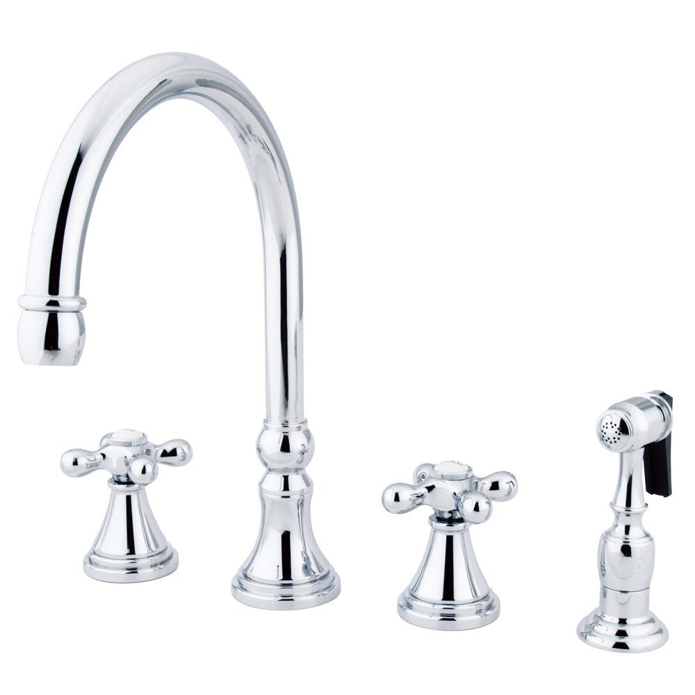 Elements Of Design Es2791Axbs Madison 8" To 16" Widespread Kitchen Faucet With Brass Sprayer, 8-1/4", Polished Chrome