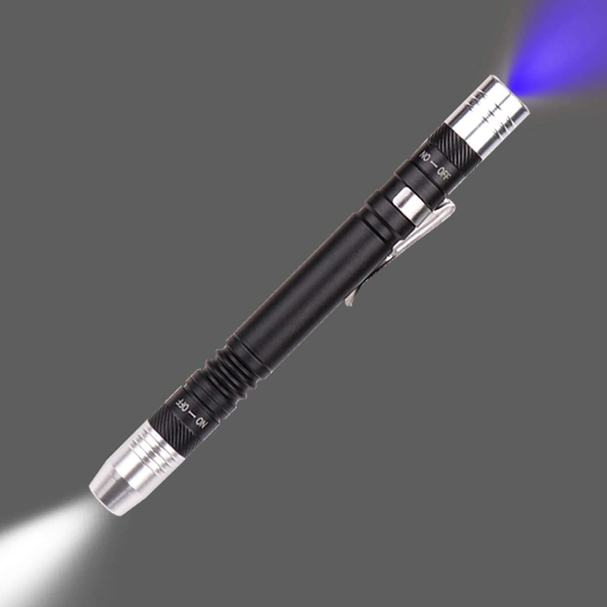 Pocketman Pen Light Detector Torch Ultra Violet Torch White Purple For Test Mini Pen Uv Flashlight 395Nm 2 In 1 Uv Flashlight Led Penlight Blacklight 2 Light Source