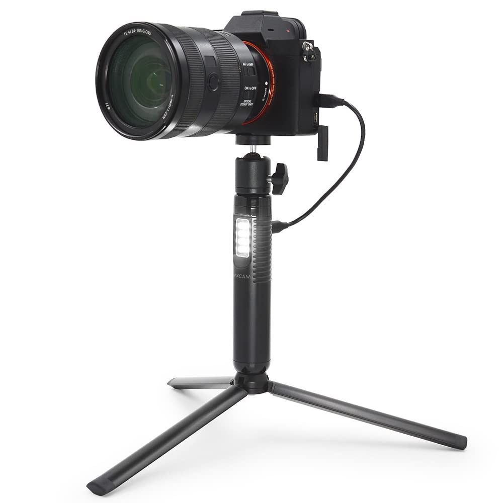 Maxcam Light Battery Power Tripod Accessories Kit For Sony Camera, Bundle Includes Battery Power Grip + Led Fill Light + Aluminum Alloy Tripod + Mini Ball Head