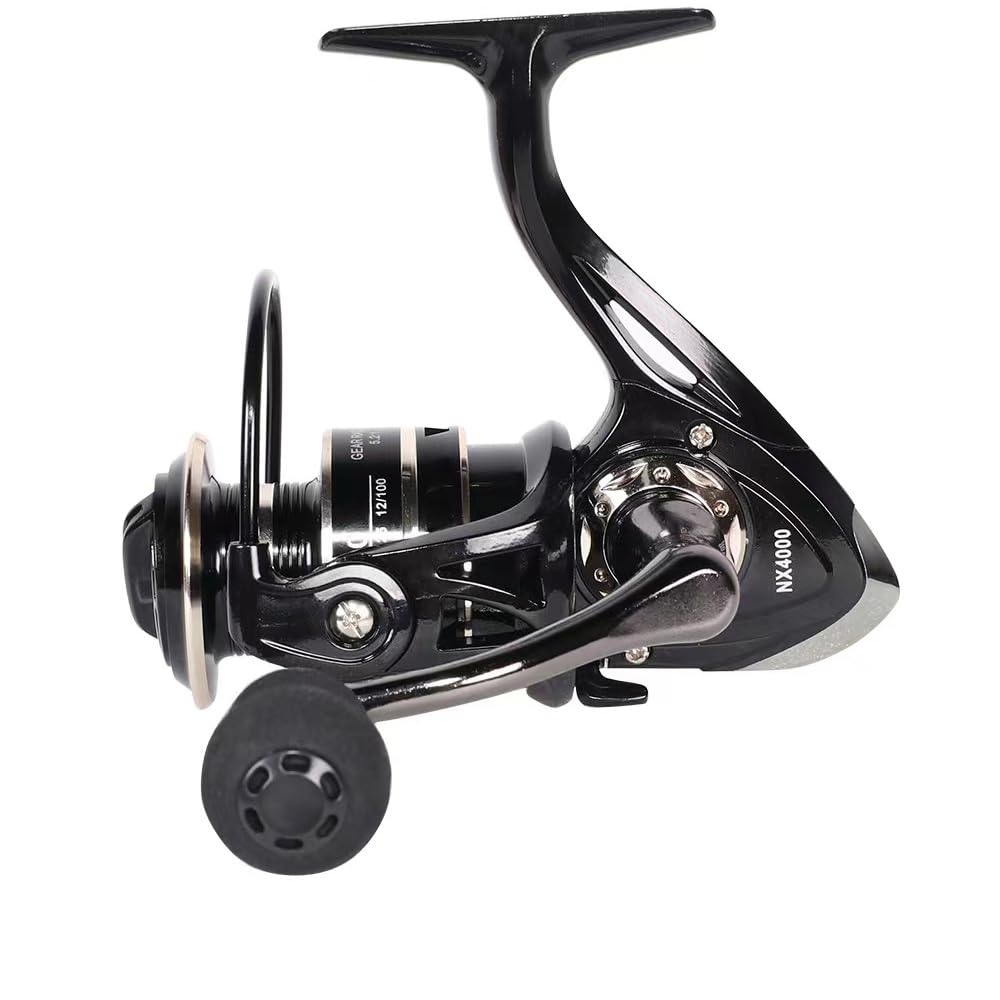 Tgpiao Spinning Reel, Fishing Reel,Nx2000-Nx7000 Series, Right/Left Handle, Eva Grip, Corrosion-Resistant, Aluminum Spool, Black