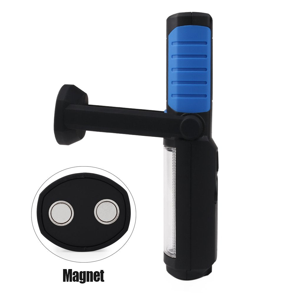 Sourcebuy Led Work Light With Magnetic Base Rechargeable Handheld Flashlight Led Torches Lamp Cob Cordless Inspection Lamp 2200Mah Battery For Outdoor Camping Hiking Garage Emergencies With Hanging Hook