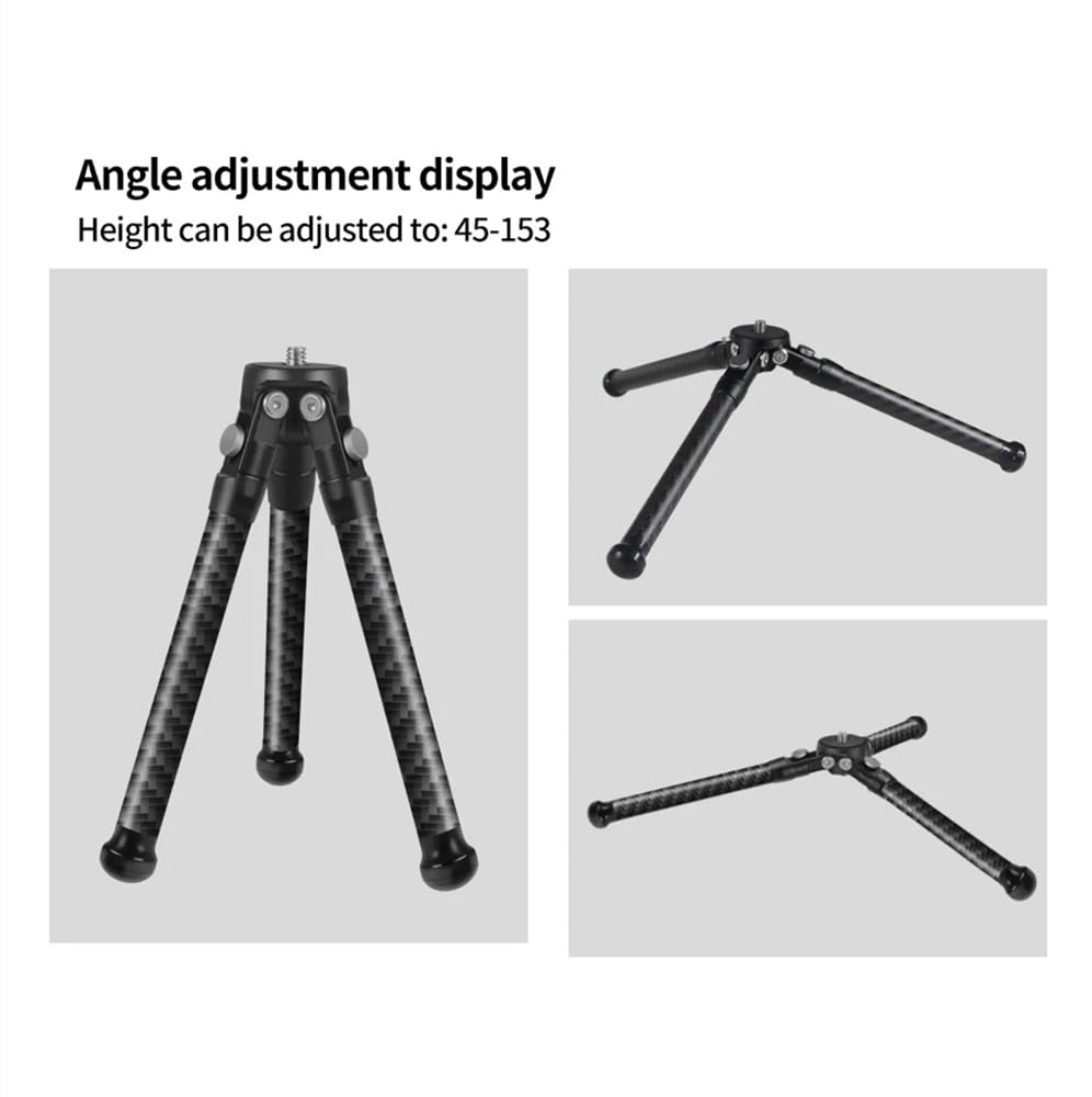 Cool Racing Carbon Fiber Mini Tripod Portable Desktop Tripod With 1/4" Screw For Camera Smartphone Bracket Holder, 5Kg Max Load (Non-Extend Version)