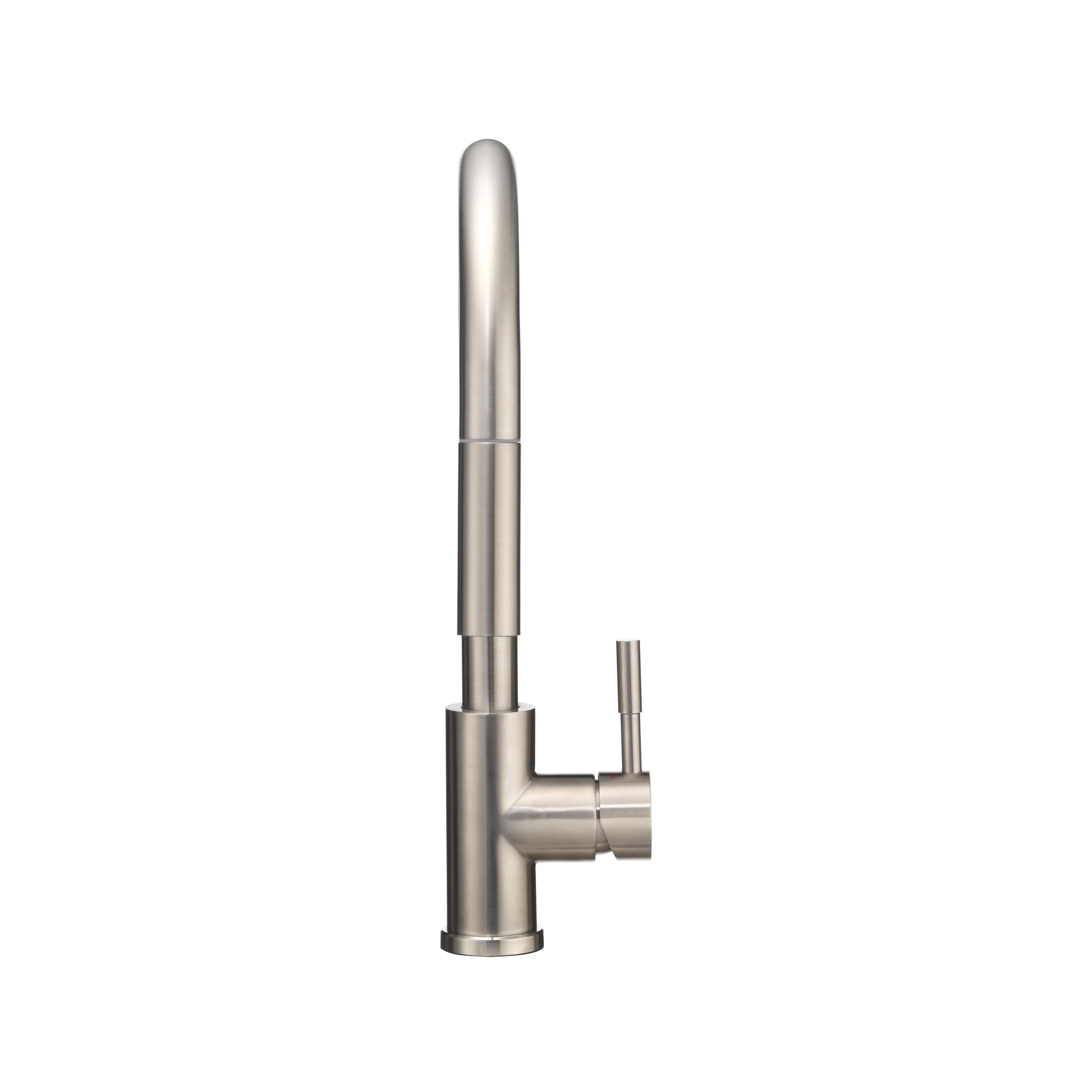 Dura Faucet Rv Streamline Single Handle Pull-Down Kitchen Sink Faucet - Optional Deck Plate (Satin Nickel)