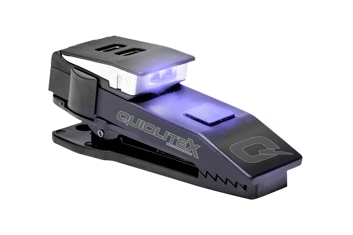 Quiqlite Quiqlitex I.D. Check, Ultraviolet/White Hands- Led Pocket Light, Aluminum & Nylon Plastic Housing (Usb Rechargeable)
