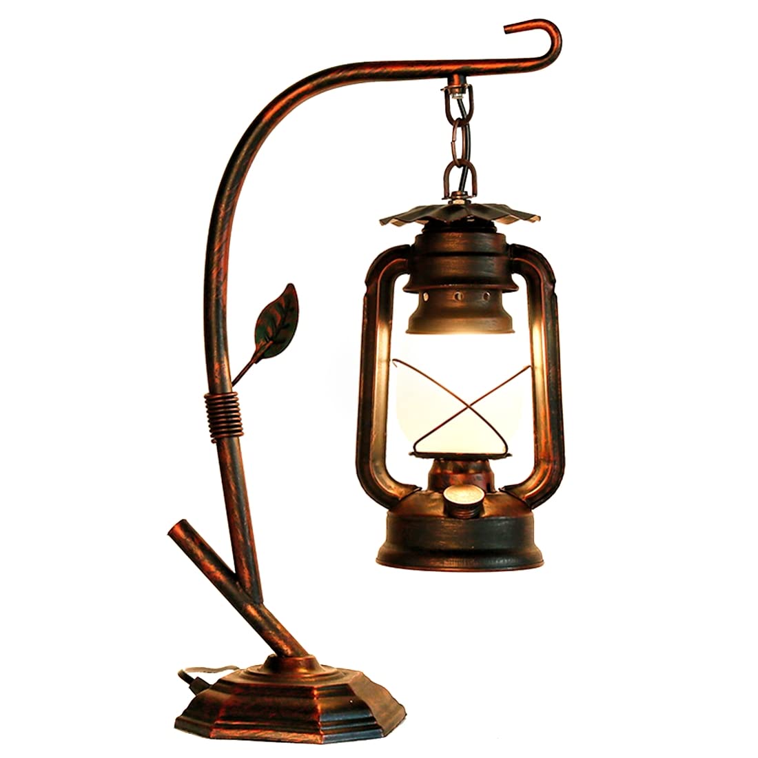 Rarlonly Rustic Table Lamp,Lamps For Nightstand,Farmhouse Lantern Table Lamps For Living Room,Table Lamps For Bedroom,Small Bedside Lamp,Living Room Lamps For End Tables (Elen Shade)