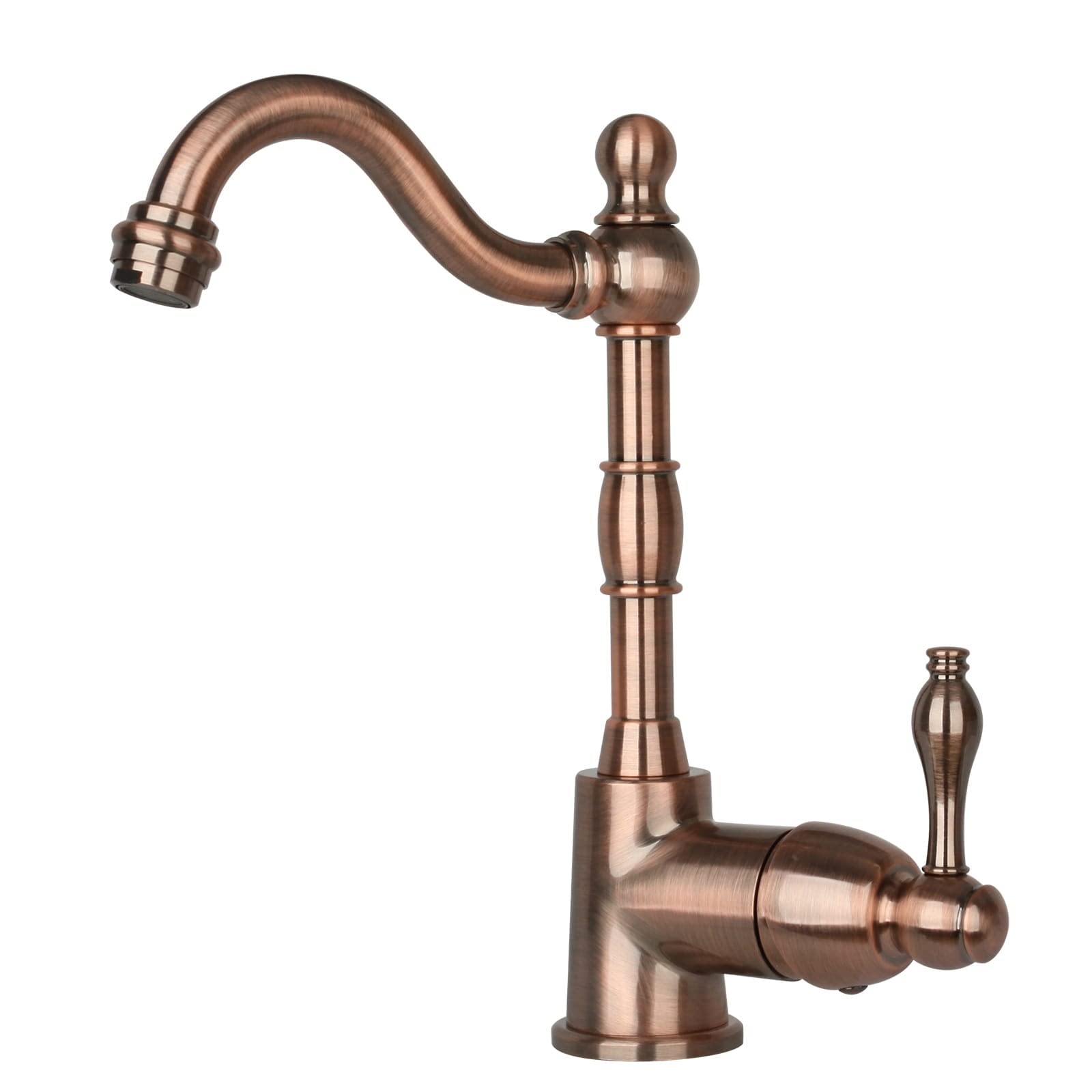 Overstock Nauxus One-Handle Widespread Kitchen Bar Faucet Antique Copper Antique